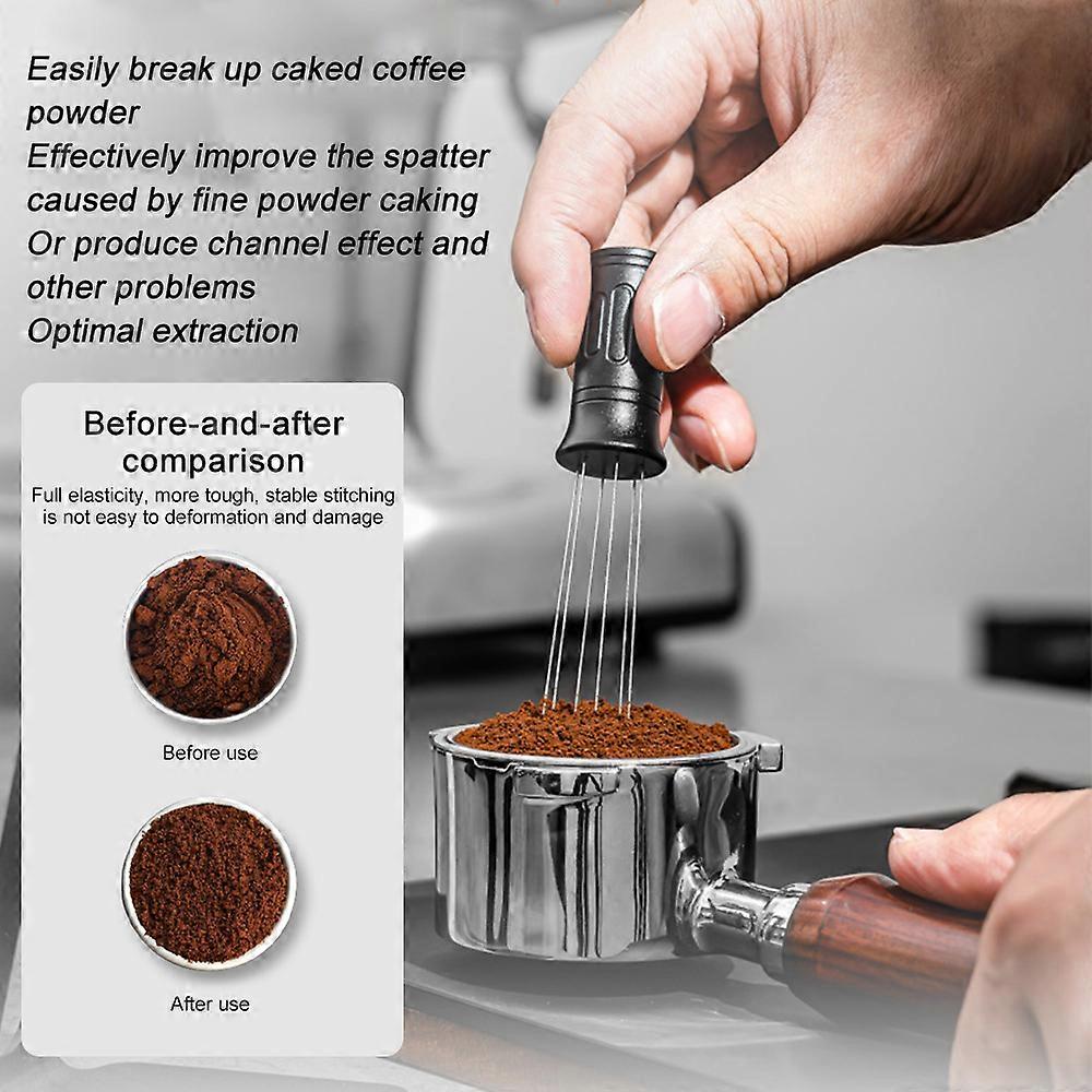 Adjustable WDT Tool Espresso 6 Needles 0.4mm Coffee Distributor Adjustable Range Coffee Stirrer Espresso Machine Accessories Distribution Tool with M