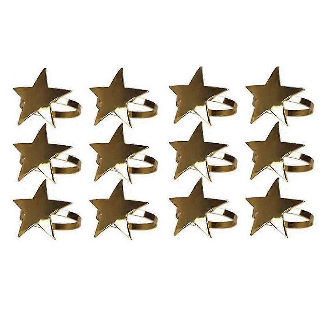 12 Pcs Five-Pointed Star Napkin Ring,Christmas Napkin Ring Suitable for Holiday Parties,Dinners,Wed
