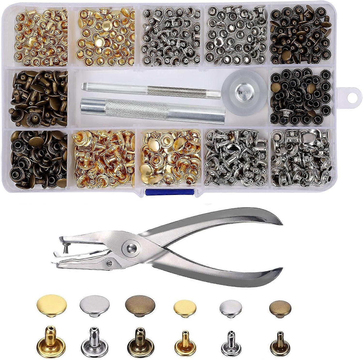 Brass Rivets, Leather Rivets Kit, Setting Tools, DIY Crafts