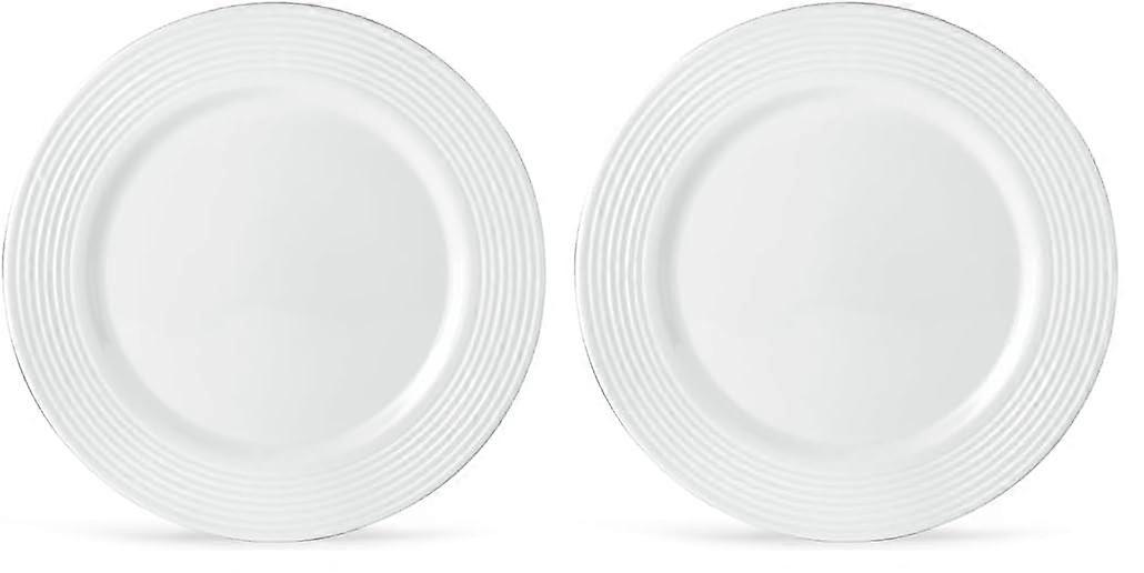 7-Degree Dinner Plate Set, White Ceramic, 10-Inch, Pack of 2, Ideal for Everyday Use
