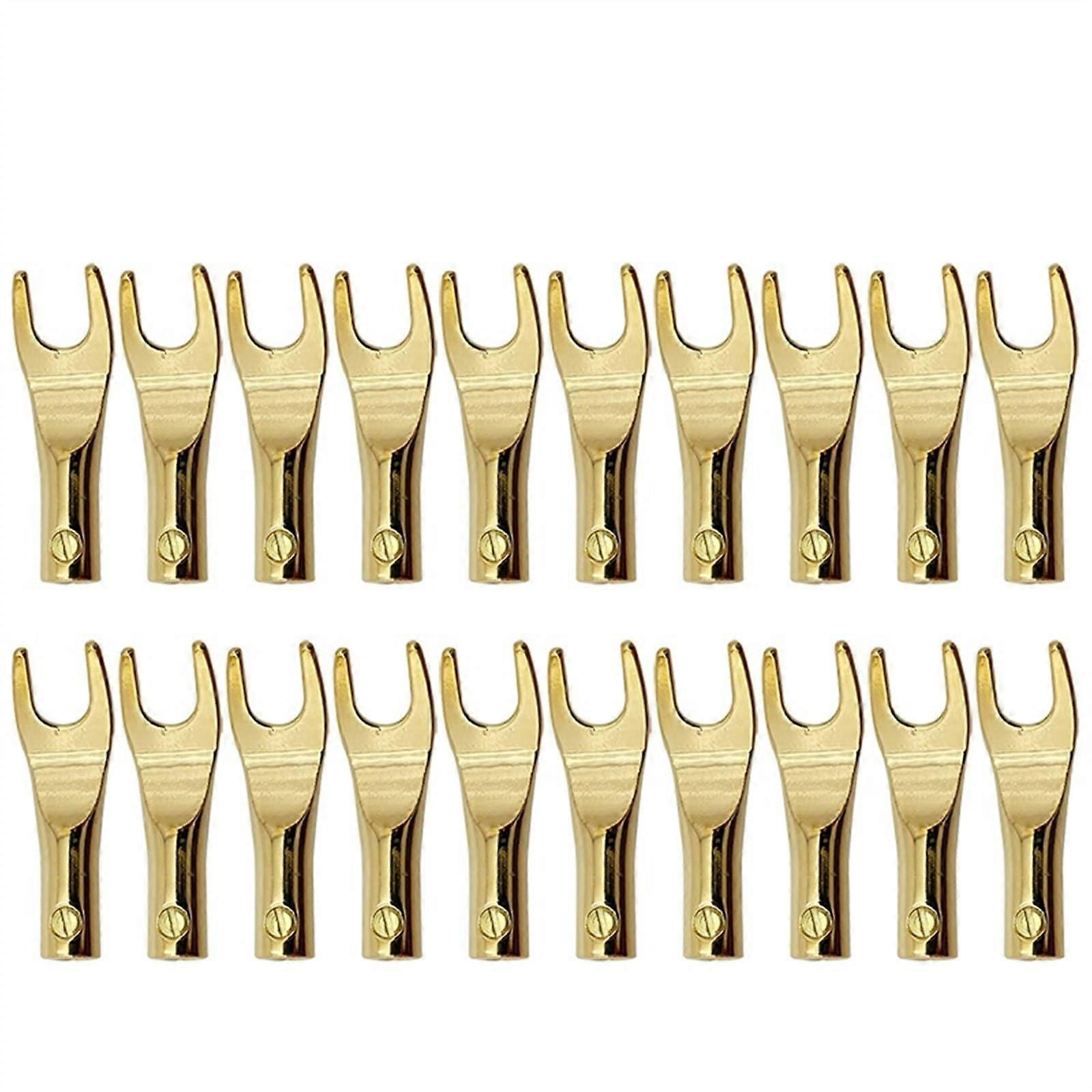8pcs Y-Type Gold Plated Banana Coppe Speaker Connector Loudspeaker Amplifier Joint Adapter