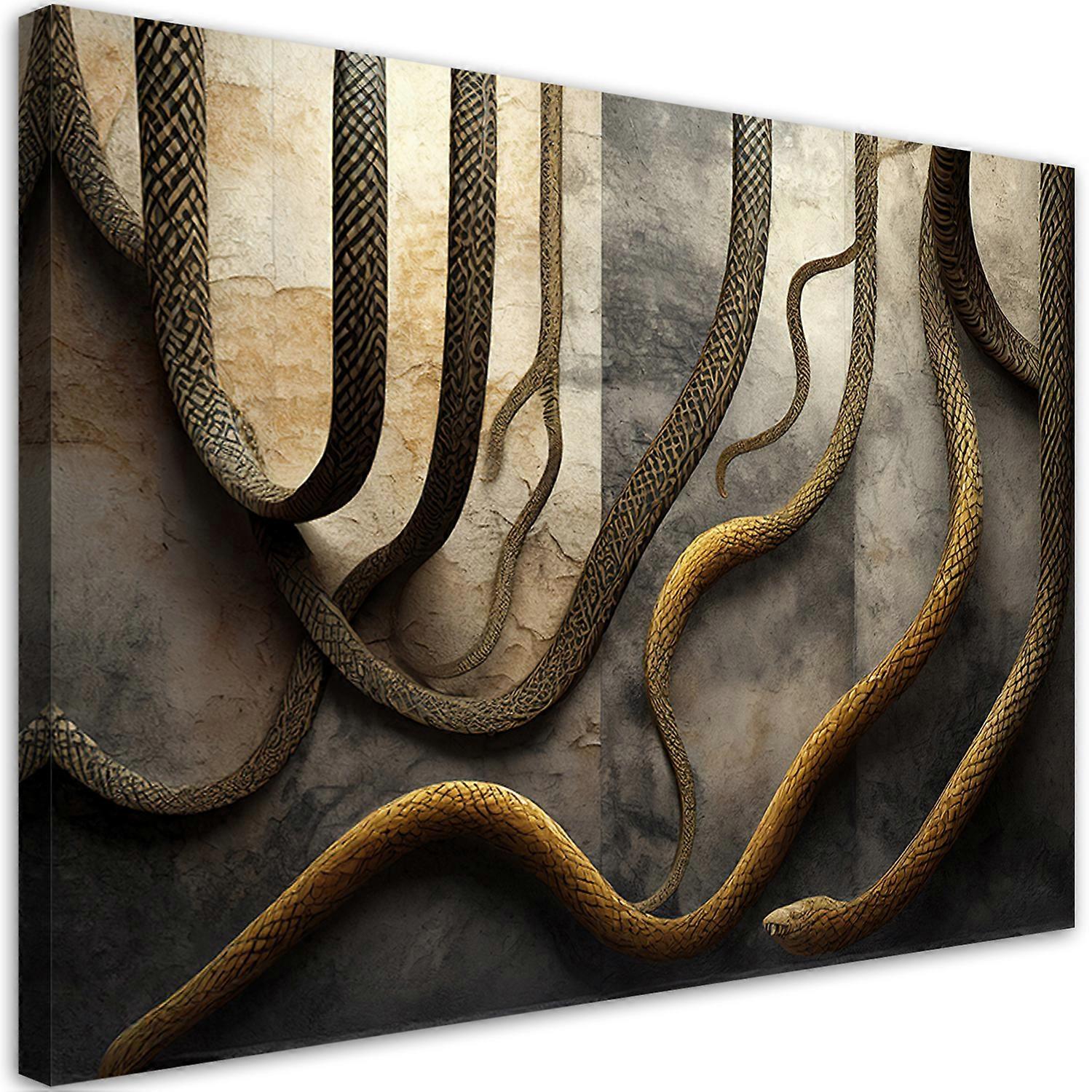 Lienzo, Glamour de serpiente dorada - 100x70