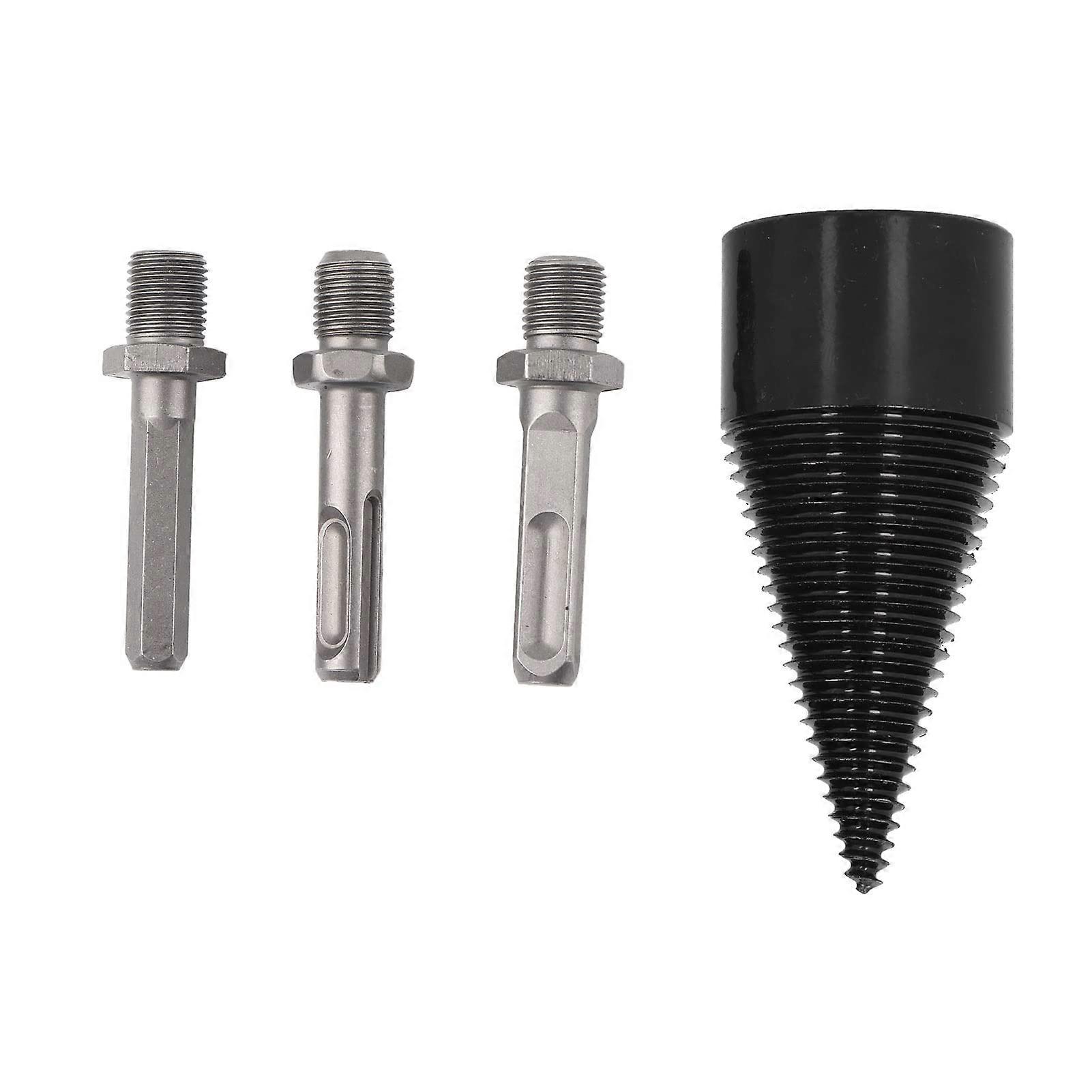 Wood Splitting Drill Bit 4 Pcs Set for Firewood Logs High Hardness Log Splitter Bits