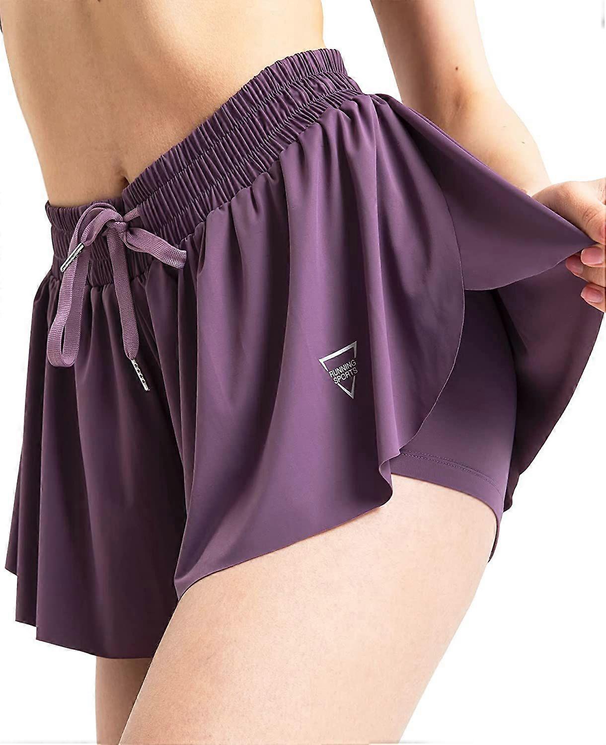 Γυναικείο Ρευστό Σορτς Αθλητικό Τρέξιμο Σορτς Προπόνηση Buterfly Σορτς Χαριτωμένο Σορτς (Μωβ)