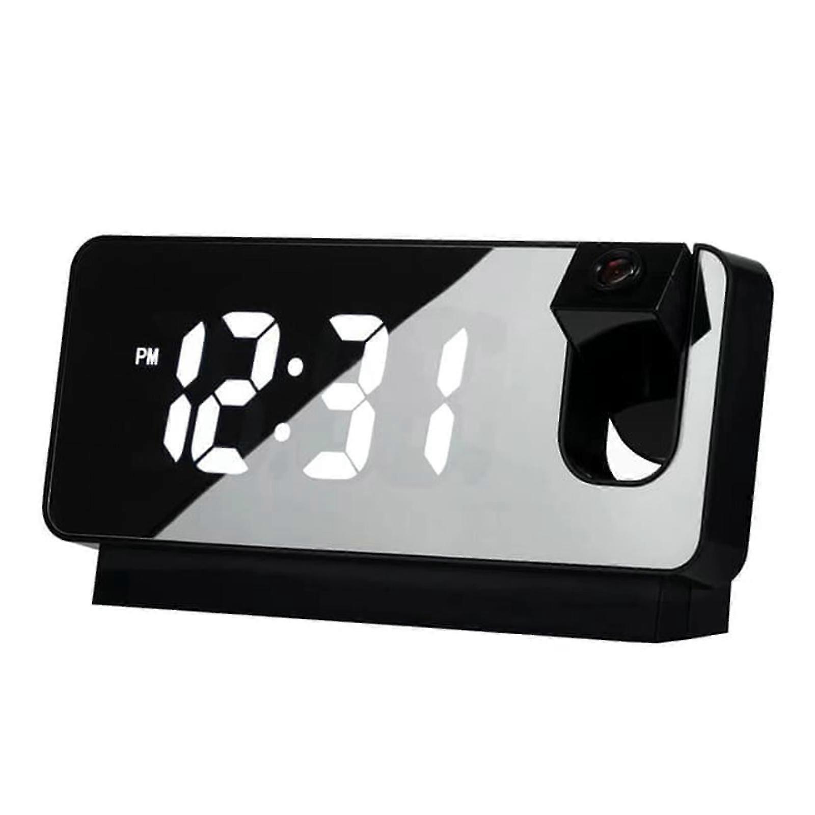 Digital Led Projection Alarm Clock Temperature Snooze Dimmer Ceiling Projector