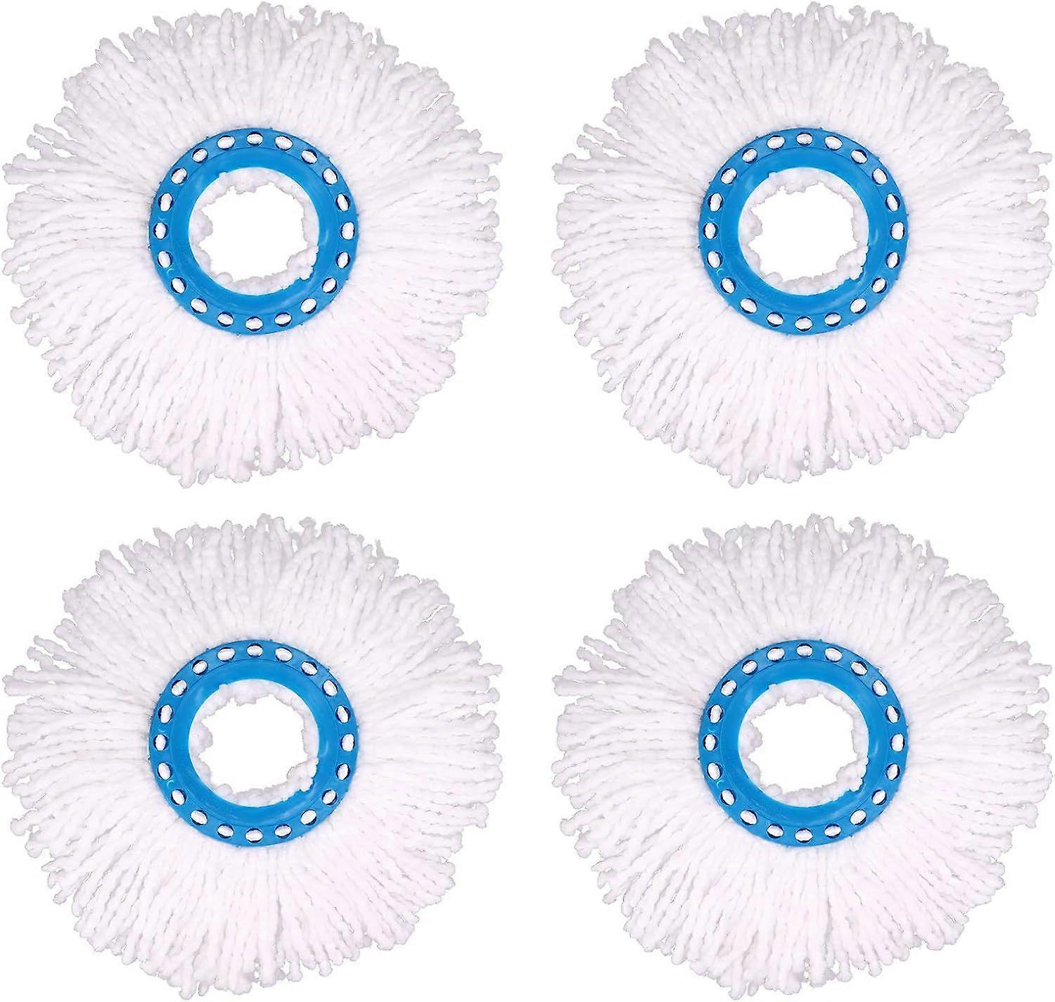 4Pcs Microfiber Mop Heads, Round Replacement Mop Heads 360 Rotation Mop Heads for Floor Cleaning (Diameter 16cm)