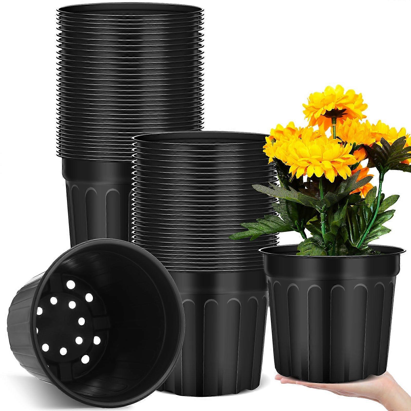 40 Pcs 2 Gallon Flexible Flower Plant Nursery Pots Bulk Plastic Seedling Container