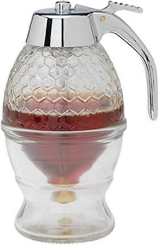 Honey dispenser, syrup dispenser, beautiful honeycomb honey pot, honey pot with stand
