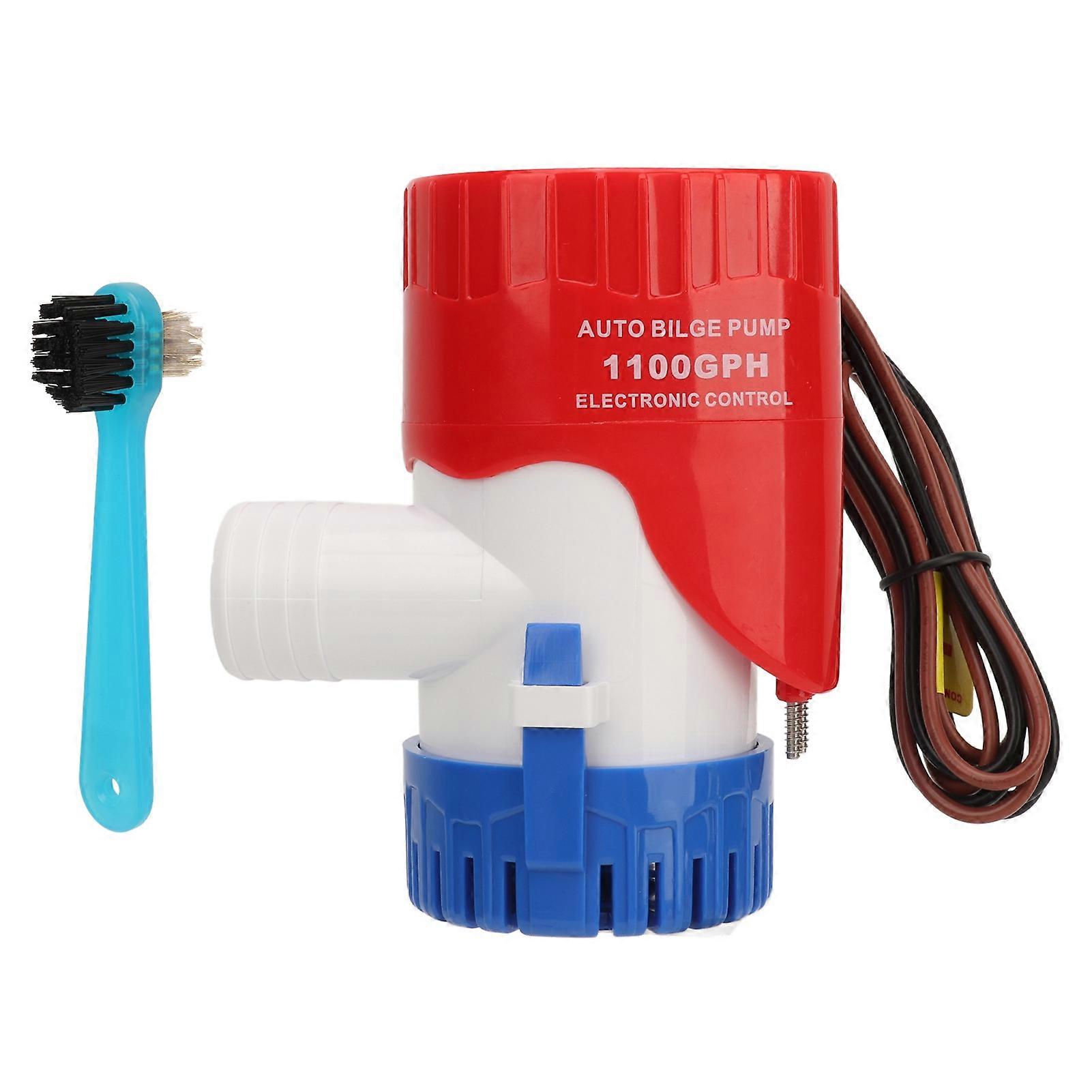 Pompe à eau de cale automatique 1 100 GPH sensible avec interrupteur électronique, pompe de drainage silencieuse pour étangs et piscines 12 V
