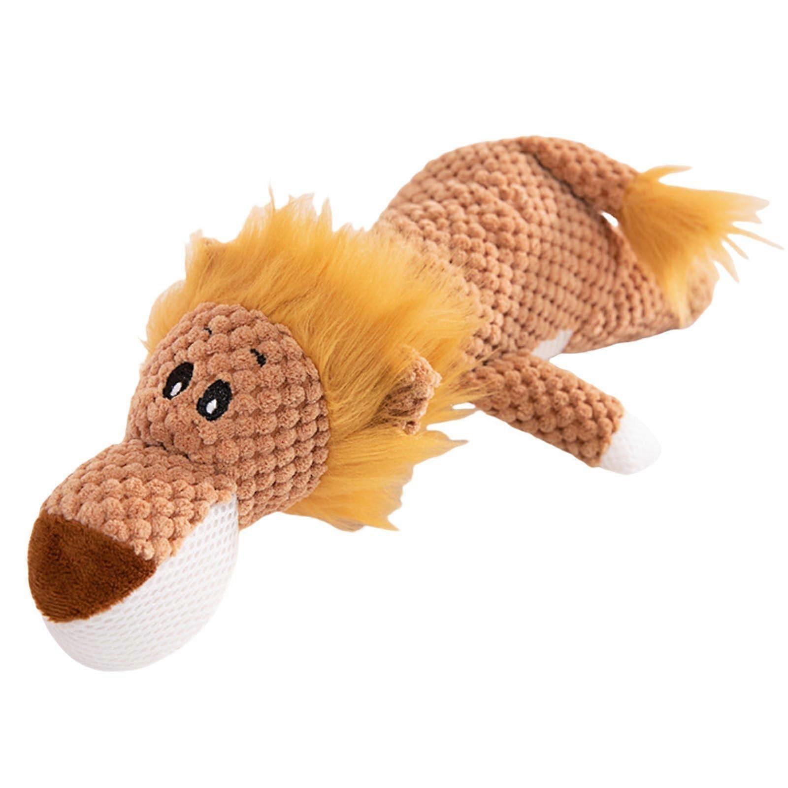 Dog Chew Toys Plush Lion Squeaky Stuffed Animal, 3.5 in, Bite-Resistant Cotton and PP for Pets