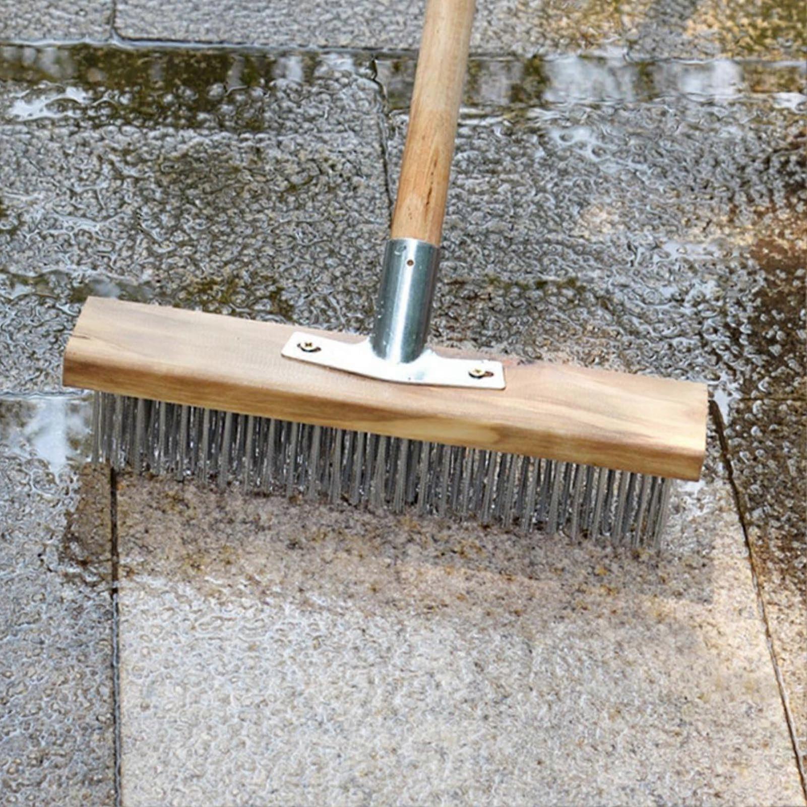 Stainless Steel Wire Floor Brush 50 cm, High Performance Cleaning for Rough Surfaces, Multi-Purpose Brush for Courtyards, Reservoirs, Swimming Pools