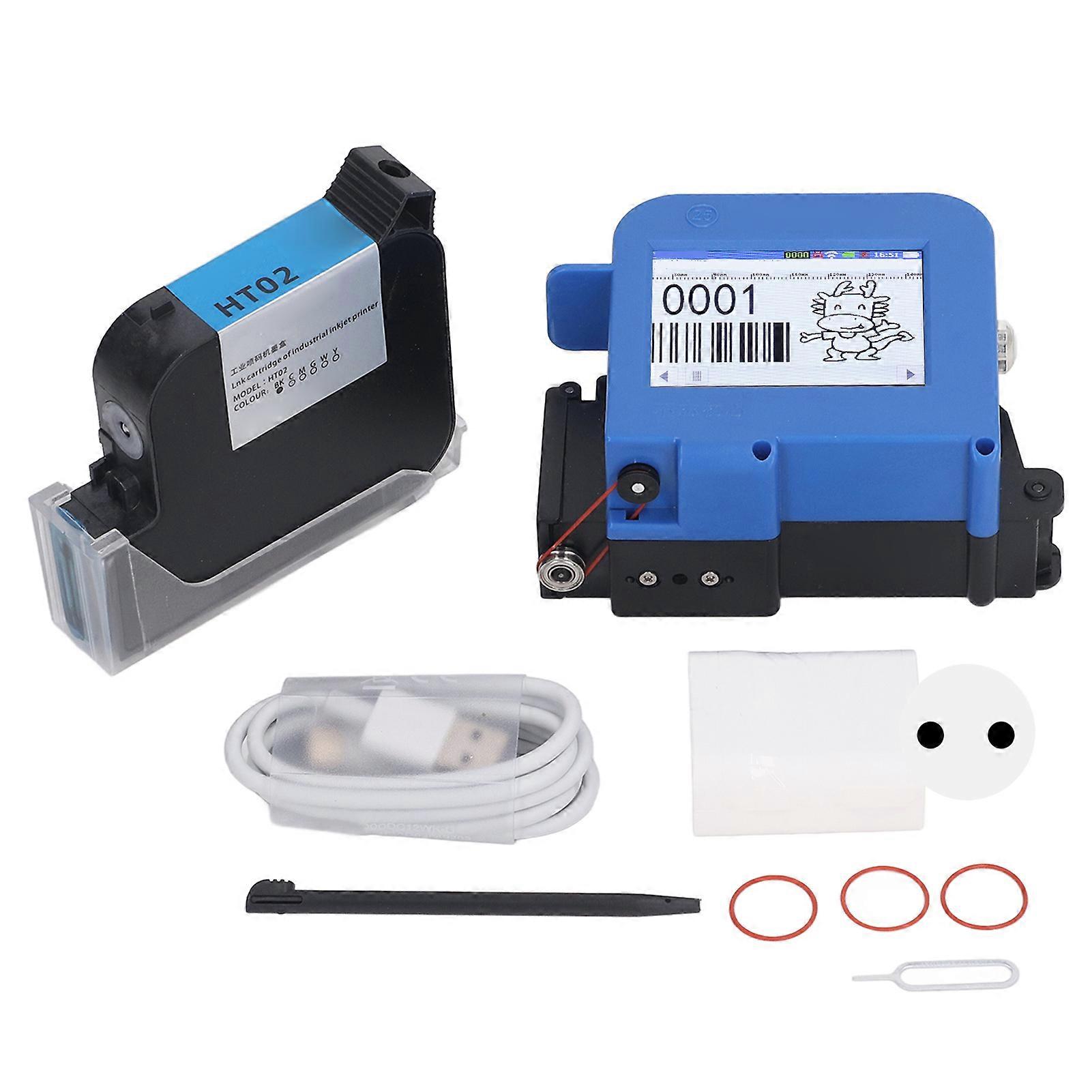 Handheld Inkjet Printer Multi Languages HD Touch Screen Portable Intelligent Coding Machine 100‑240V