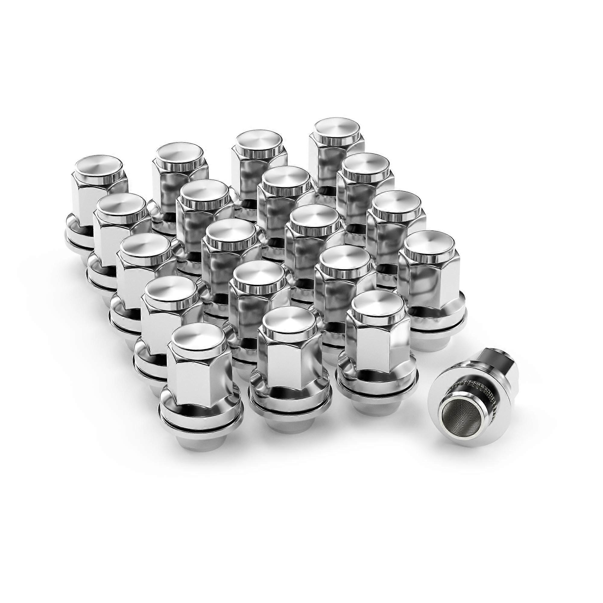 M14x1.5 Lug Nuts Chrome, OEM Factory Mag Washer Style, 1.8 Inch Tall, 22mm Hex, 20Pcs Set For LX570 LX470 Tundra Sequoia