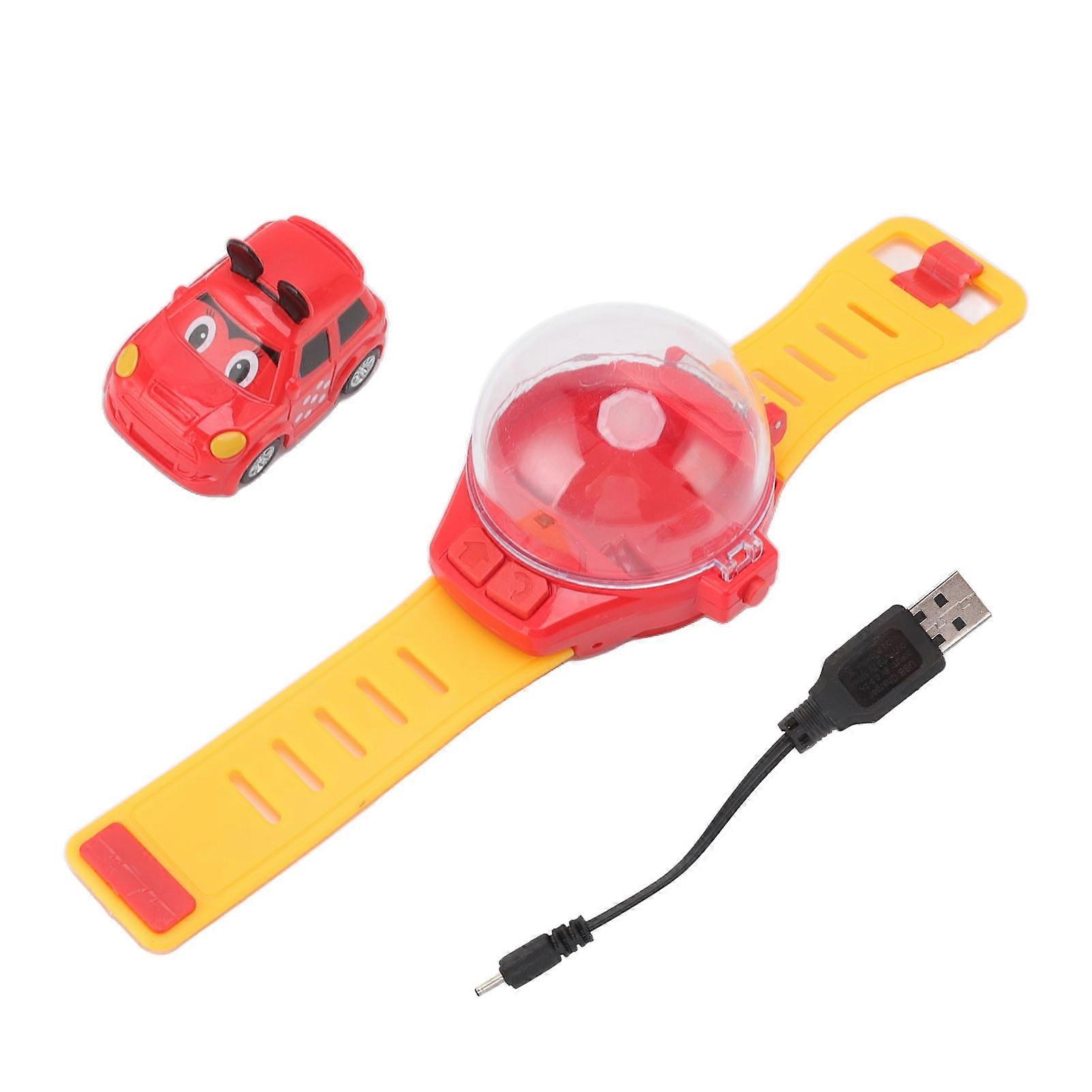 RC USB Charging Cartoon Cute Mini RC Car Model Toy with Watch Remote Control for Above 3 Years Old