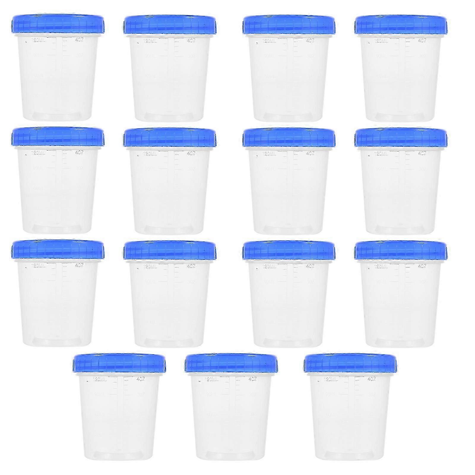 15 Pcs Container Lid Specimen Cup Lid Lab Reagent Cups Sample Seal Cups Liquid Sampling Cups Sample Cup Graduated
