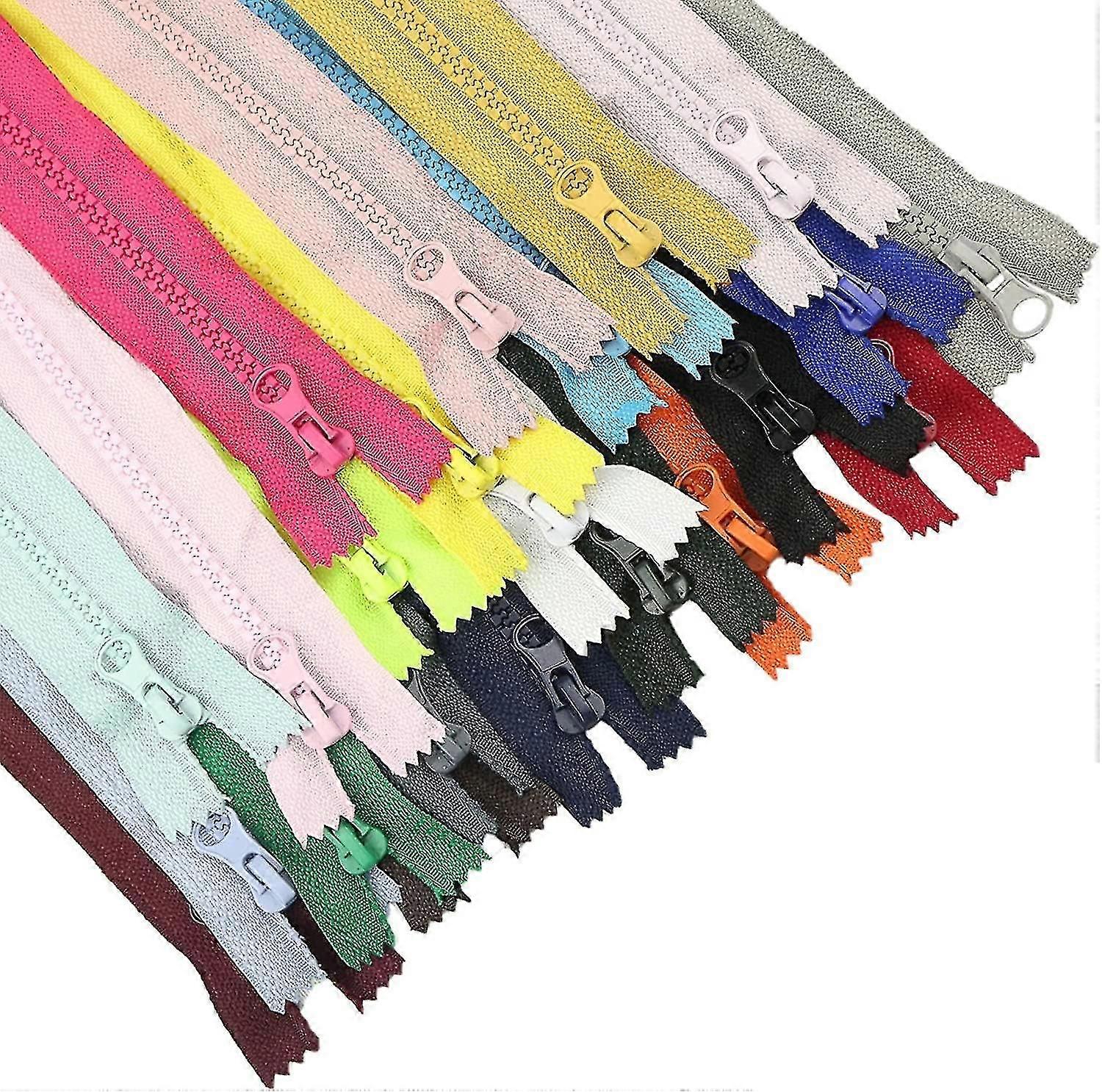 22 قطعة سحابات راتنج ملون 22 ألوان سحابات مع سحب # 5 سحابات بلاستيكية غير منفصلة لجيوب حقائب اليد DIY أكياس الخياطة الحرفية مختلطة