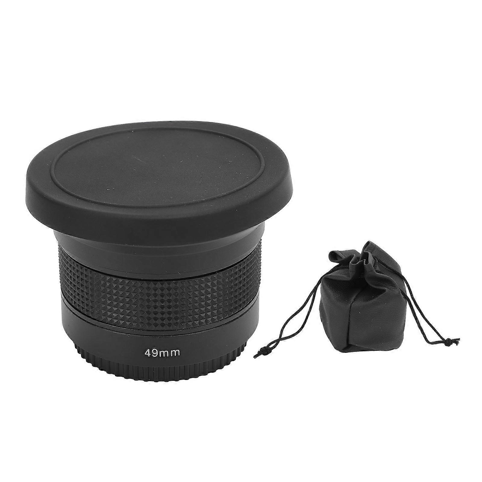 Fisheye Lens 0.35x Super Wide Angle Panoramic Macro 2 in 1 Detachable Lens AF IR Compatible 49mm / 1.93in