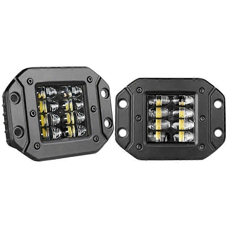 Flush Mount Work Lightx2 Bar Rear Bumper Reverse Pods 4Row Driving Work Light