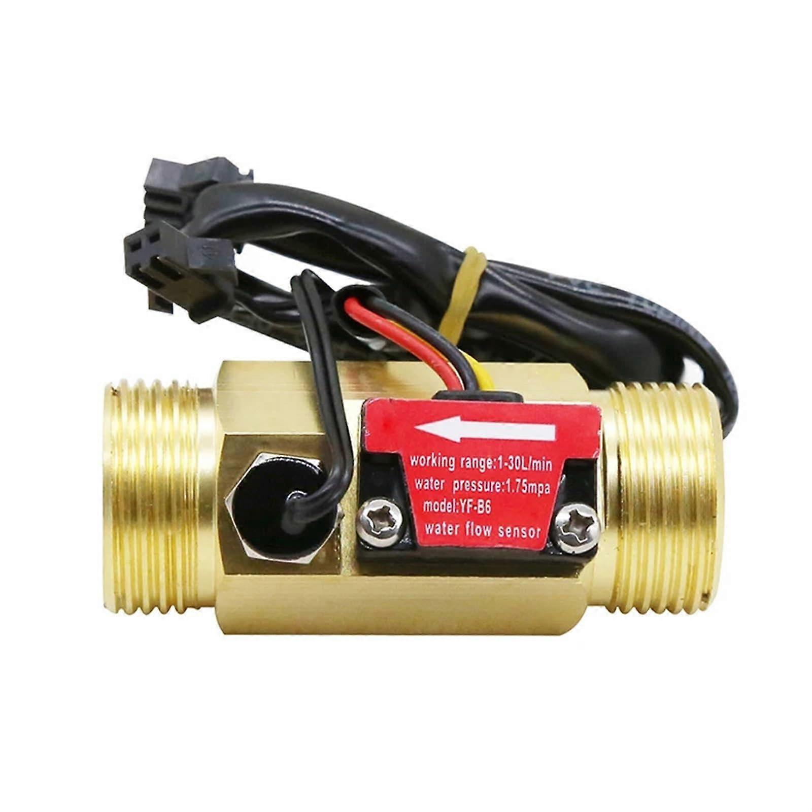 1/2 3/4 Inch Flow Sensor1.75MPa Hall Sensor Flowmeter DC518V Used To Measure The Flow Of The Medium 1Pcs(Size:1/2'')