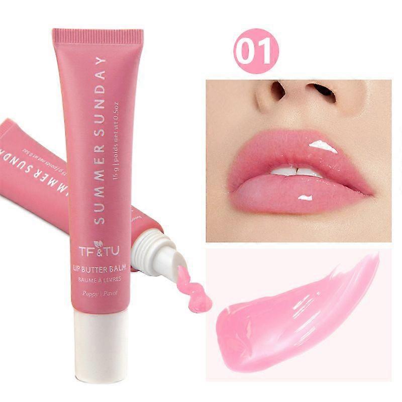 Tinted Lip Butter Balm - Glossy Moisturizing Mini Lip Balm for High Shiny Finish - Shine & Hydration - Softening & Soothing Peptide Lip Care