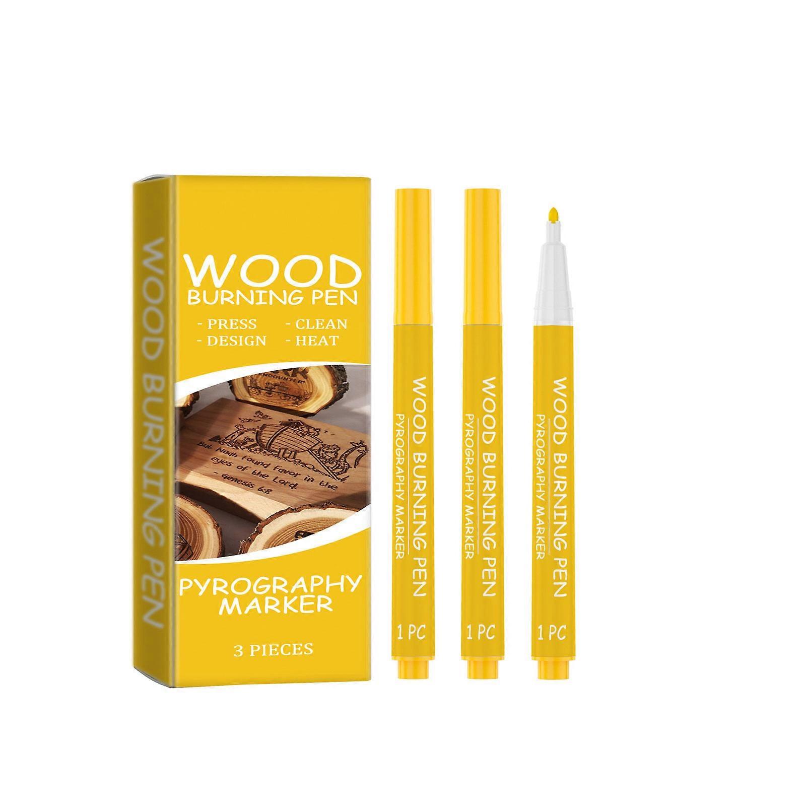 3 Pcs Burning Pen Scorch Pen Marker Easy to Use Wood Burning Marker Multifunctional Scorch Pen Wood Pyrography Marker