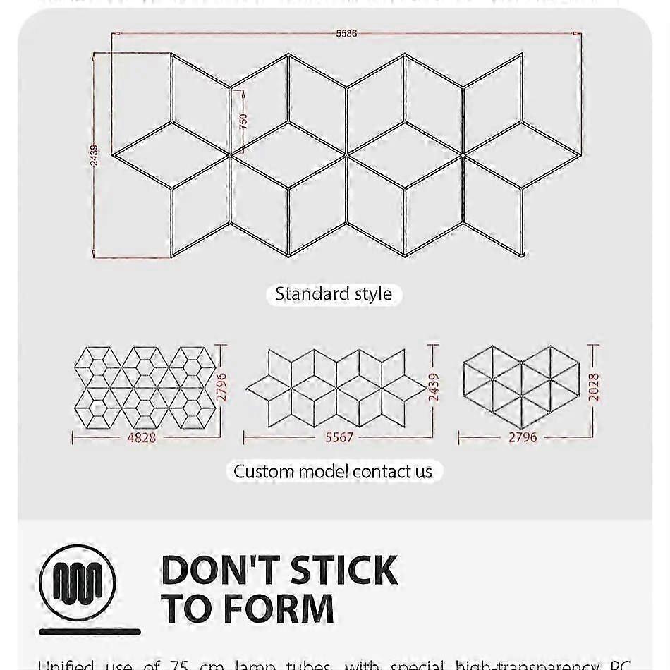 2.4x5.5m Customized Exhibition Car Detailing Lights Garage Workshop Led Light Polygonal Geometric Light Snowflake