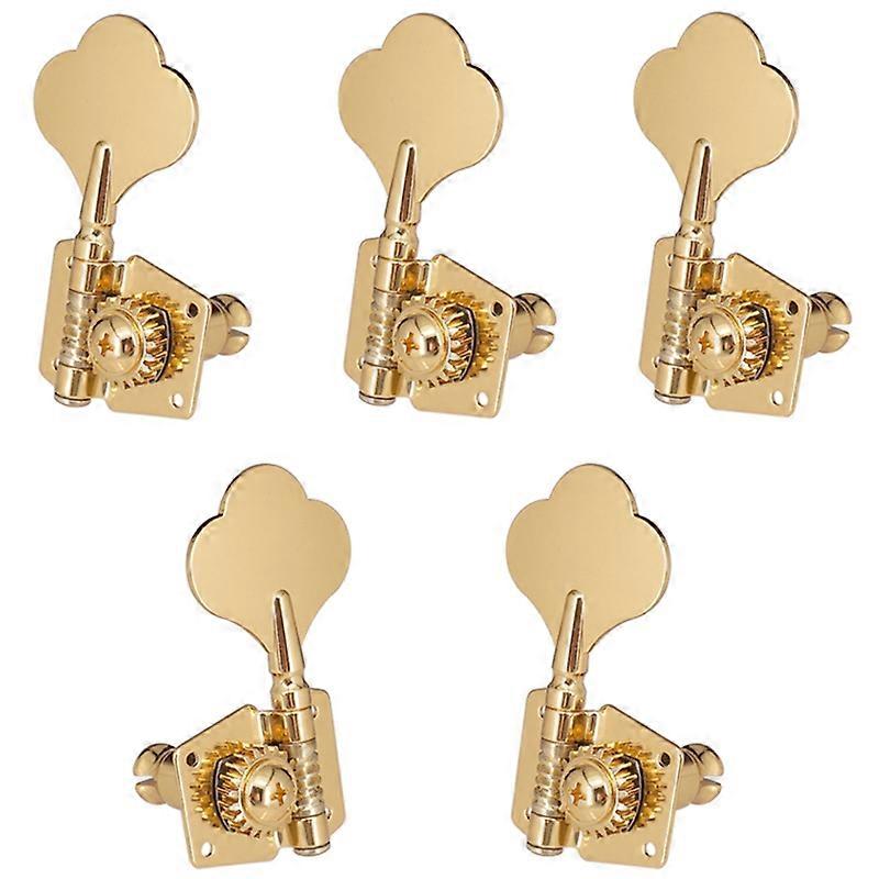 1 Set of 5Pcs Gold Open 5 Strings Bass Guitar Tuning Pegs Tuners,4R1L
