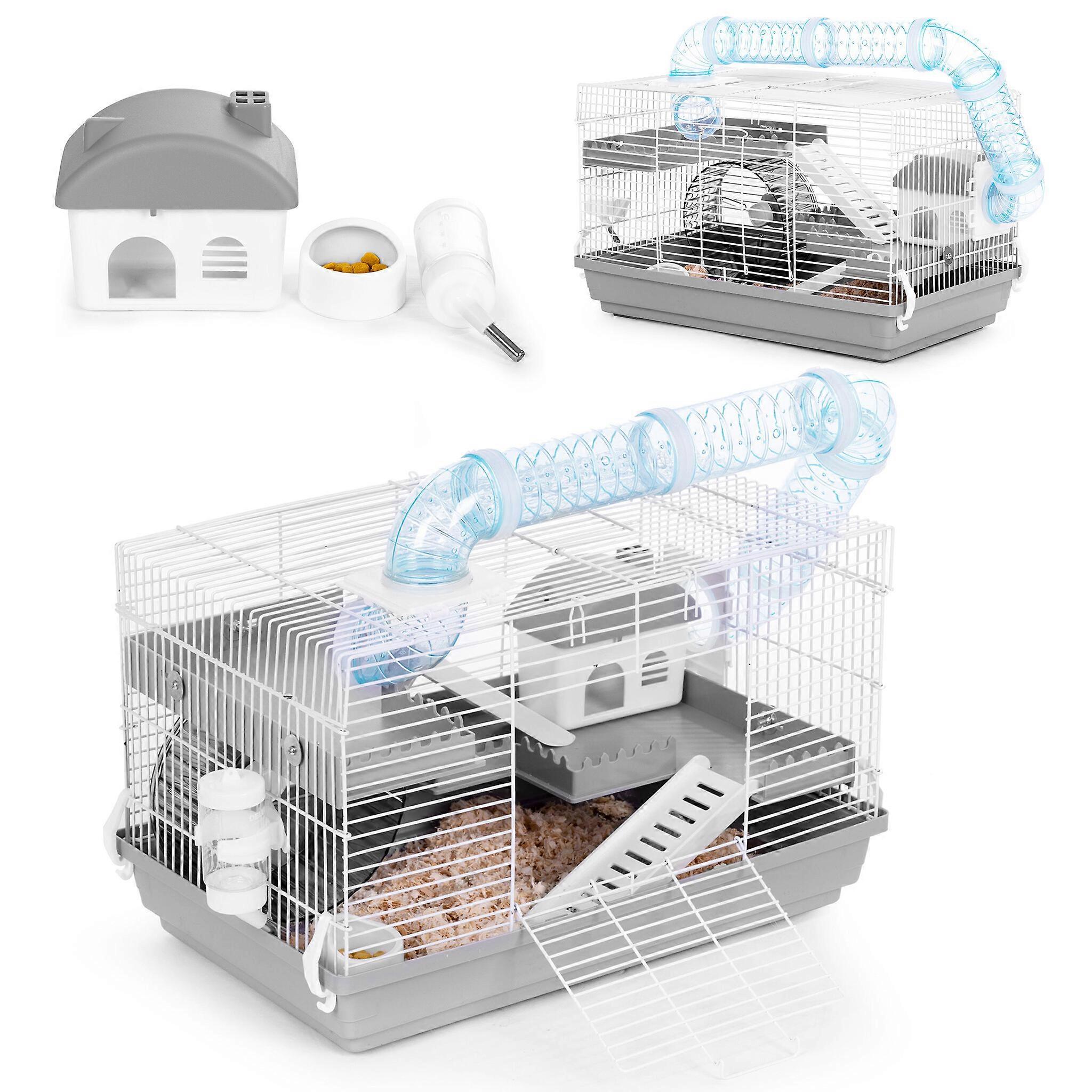 Hamsterkäfig komplett - Sägemehl - Futter - 30 x 46 x 29 cm
