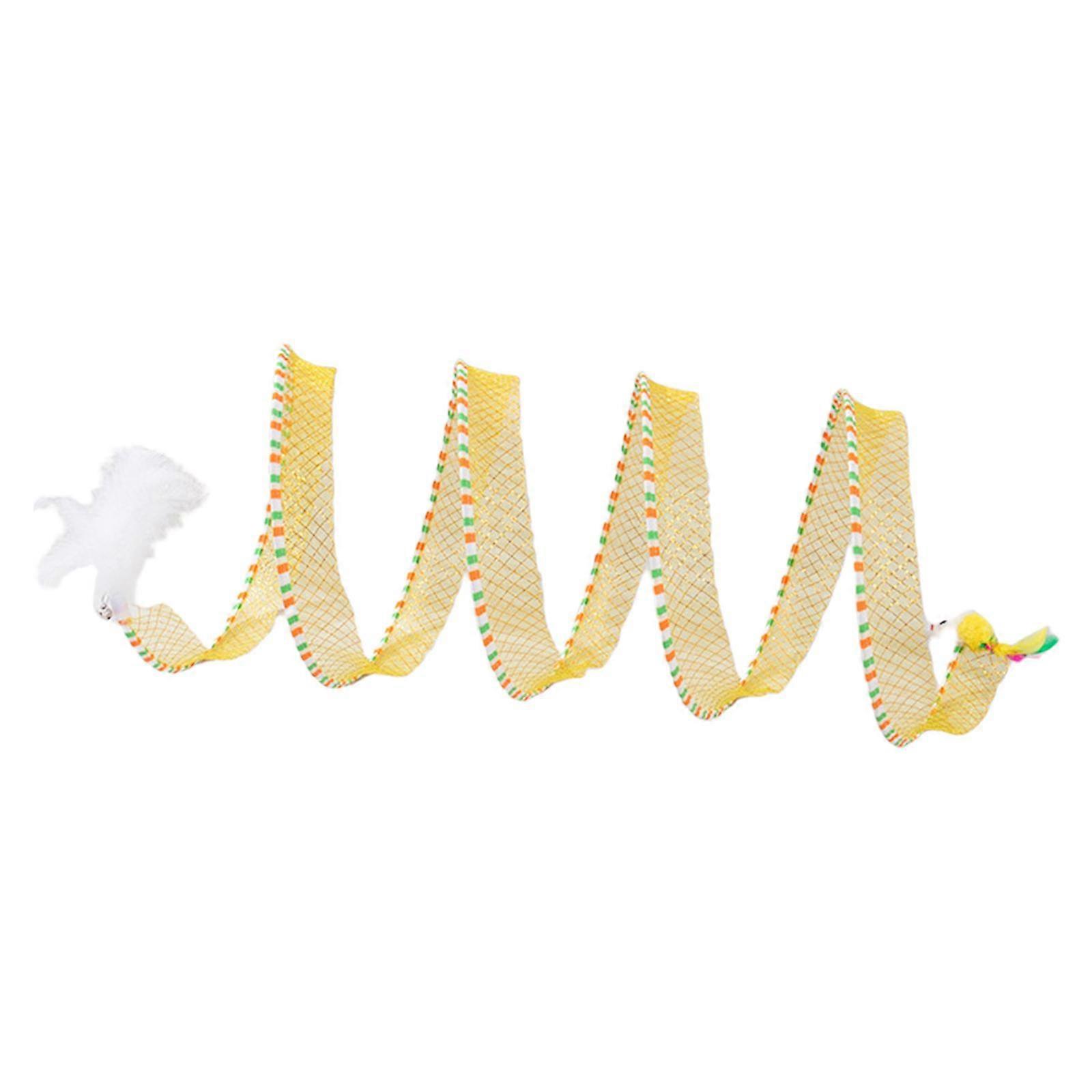Folded Cat Tunnel Self Play Cat Toys Spring Toy Multiple Ways to Entertain