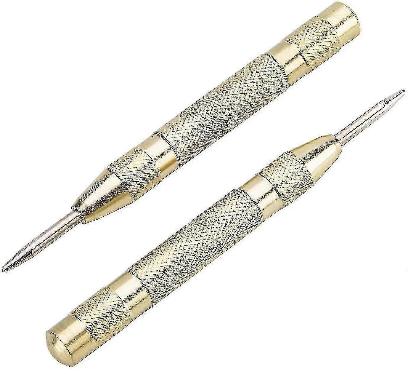 2pcs Automatic Center Punch, 13cm Heavy Duty Brass Spring Center Punch Automatic