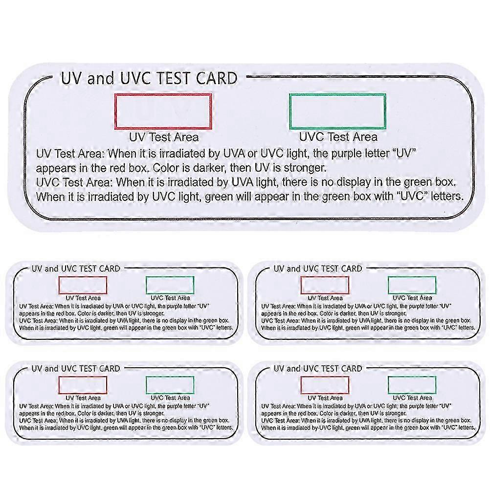 5pcs UVC-UVA Testing Cards UVC Light Identifying Tools UVA Testing Strips Indicator Cards