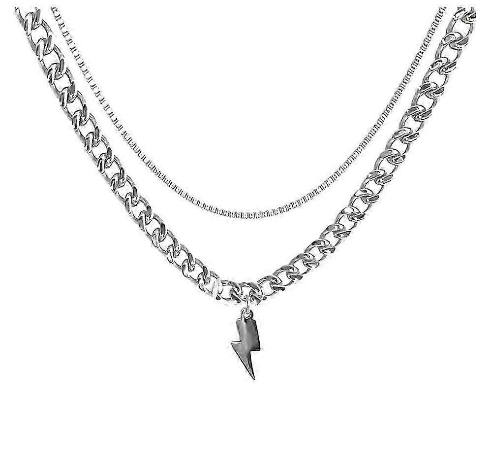 superposition élégant éclair éclair minimaliste design pendentif neckla ugv