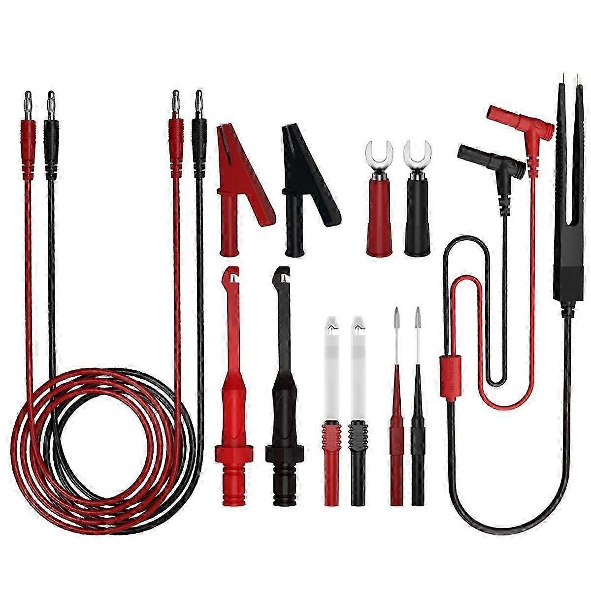Multimeter Test Leads Kit Digital Electrical Test Probes Set with Alligator Clips Test Tweezer Wire