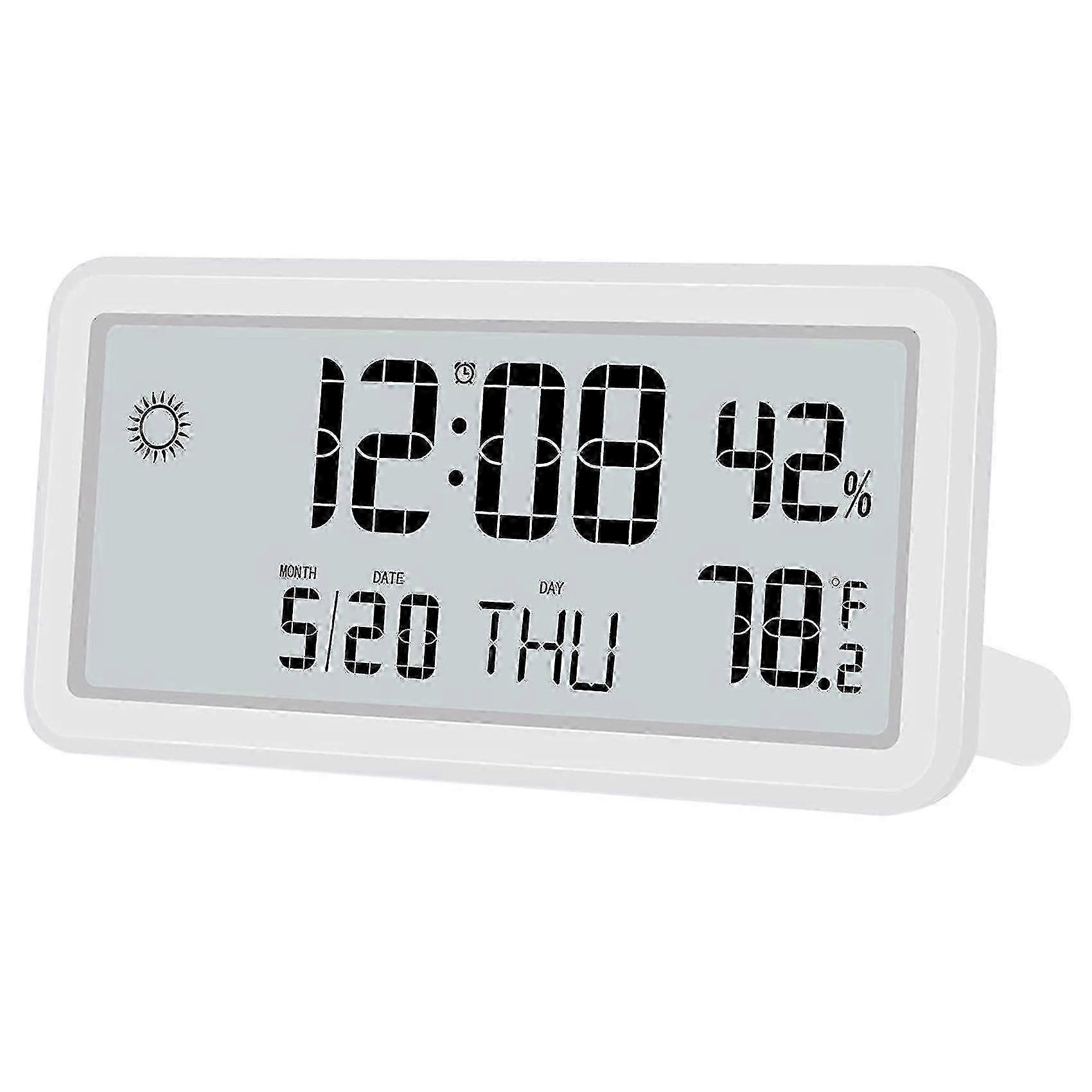 Digital Alarm Clock for Bedroom with Date, Week, Indoor Temperature and Humidity Features, Battery Operated Device for Home Use