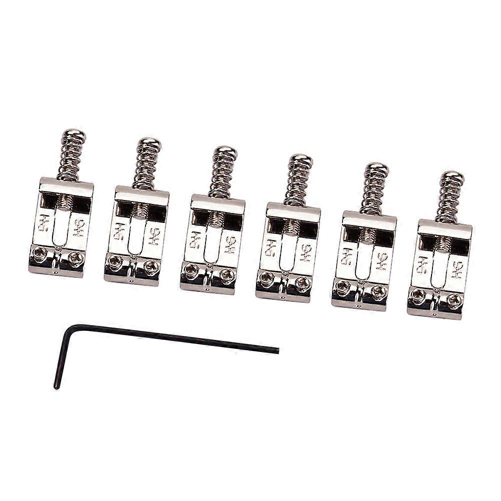 Electric Guitar Tailpiece Assembly, Includes 6 Pieces Saddles and Installation Tools