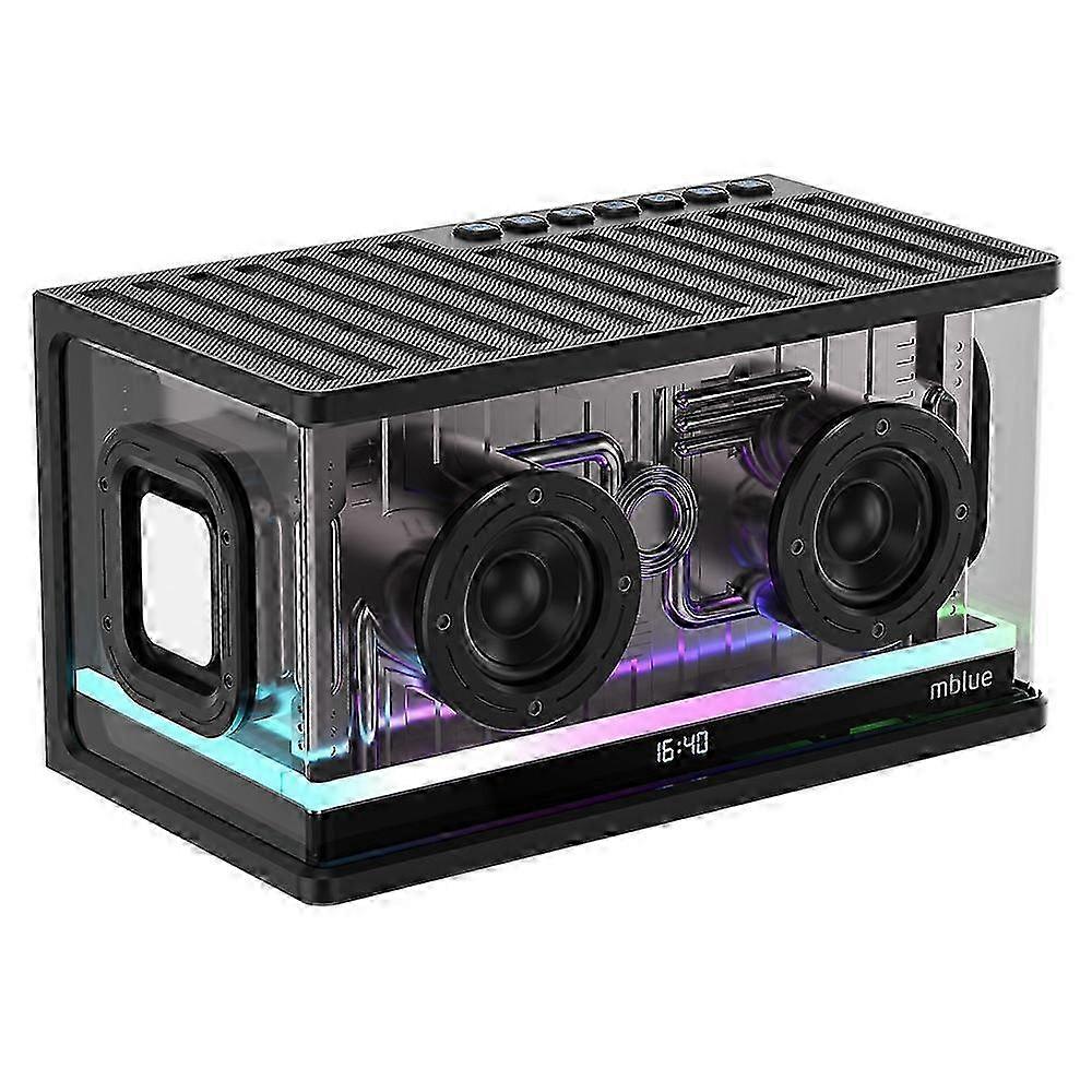 High Power Transparent Mechanical Bluetooth Speaker with RGB Light, Suitable for Type B MBLUE AURA 9 40W�豸