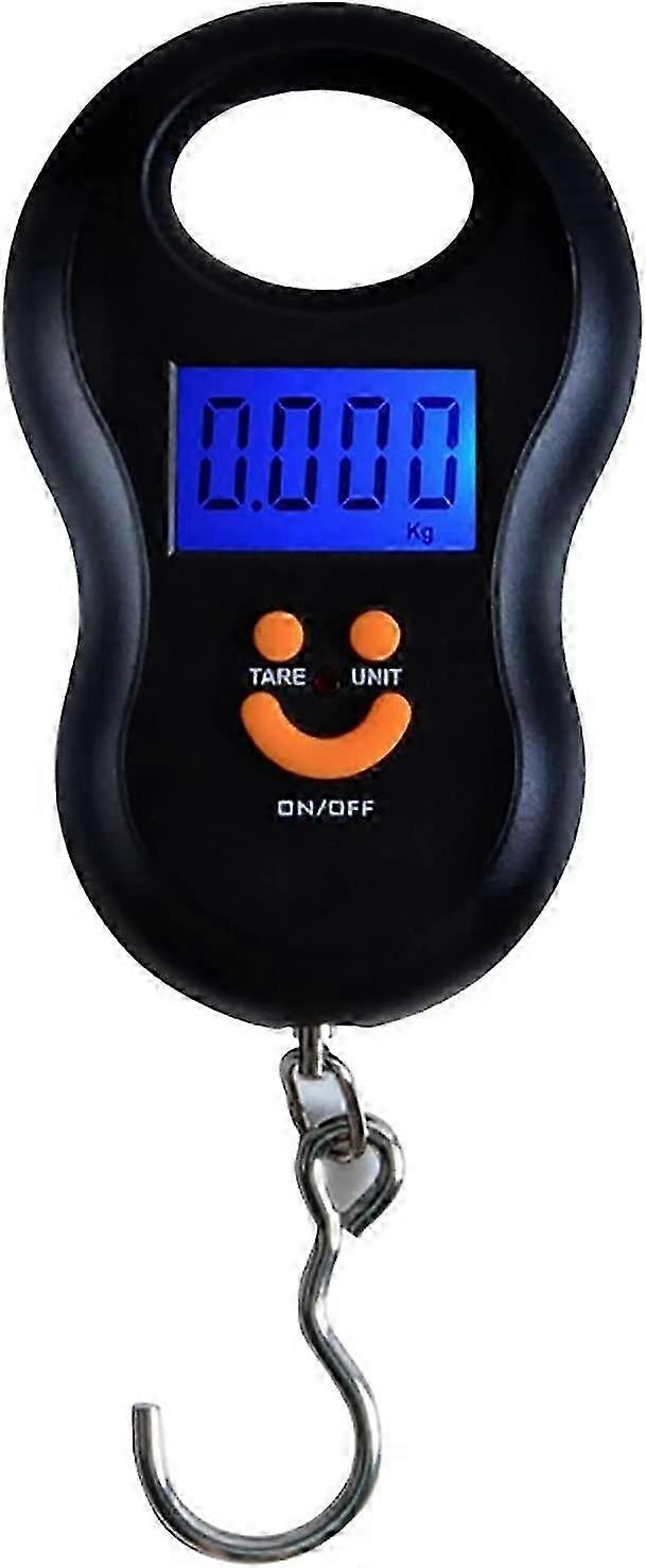 Portable Digital Travel Luggage Scale with Hook, 110 lbs Capacity, LCD Display, Battery Included, Ideal for Travel and Fishing with Suitable