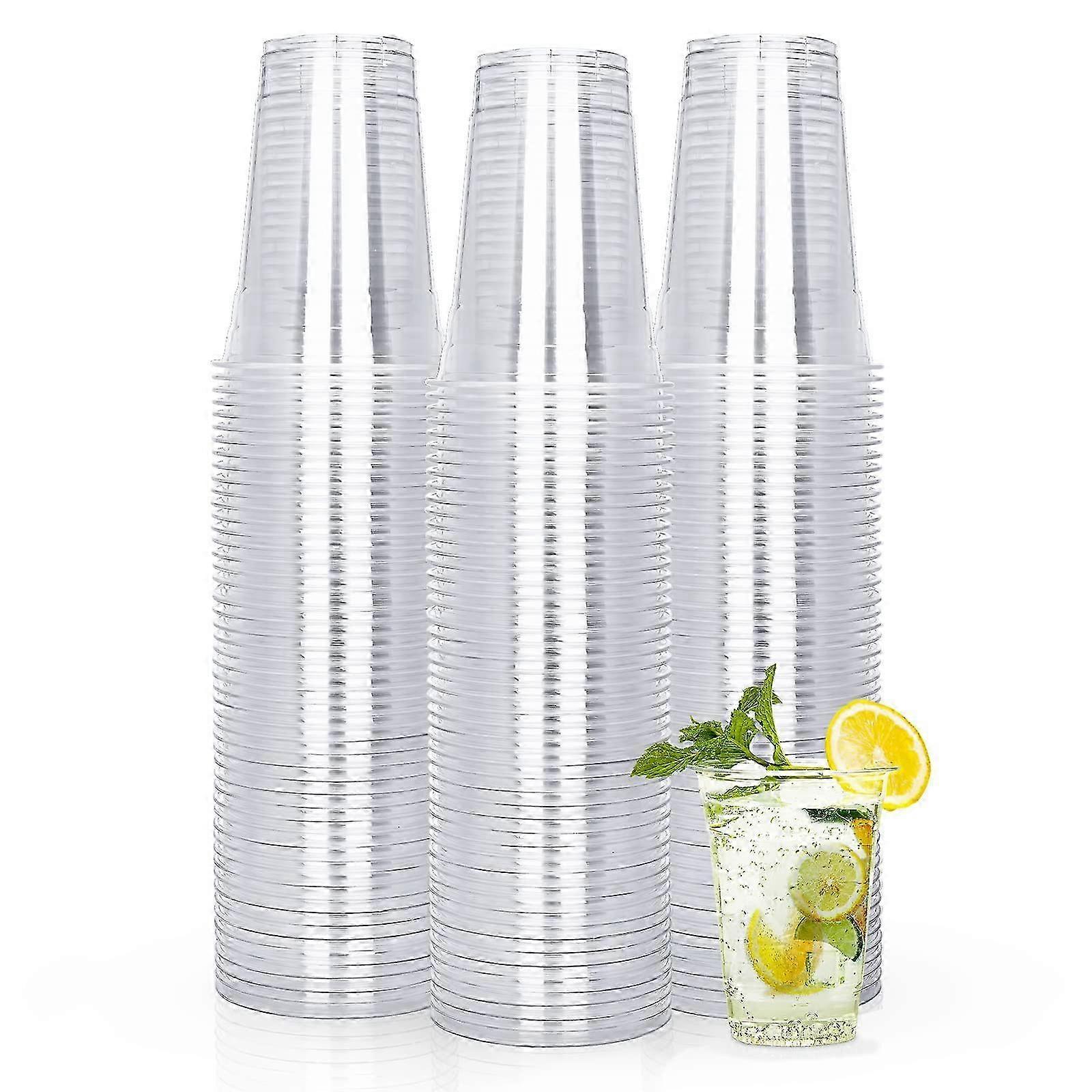 12oz Clear Disposable Plastic Coffee Cups - 150 Pack