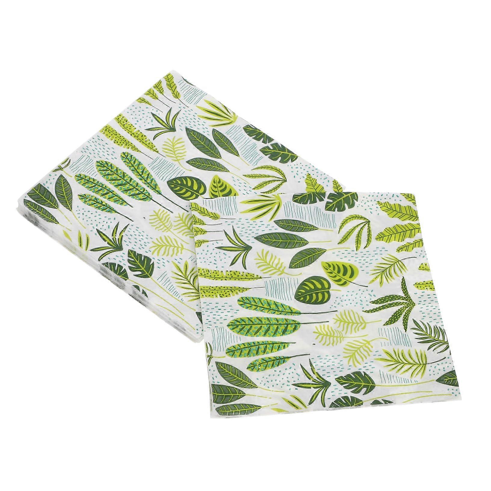 Napkins 3-Pack Colorful Printed For Beach And Kitchen With Floral Palm Leaf Forest And Herb Patterns Table Mats
