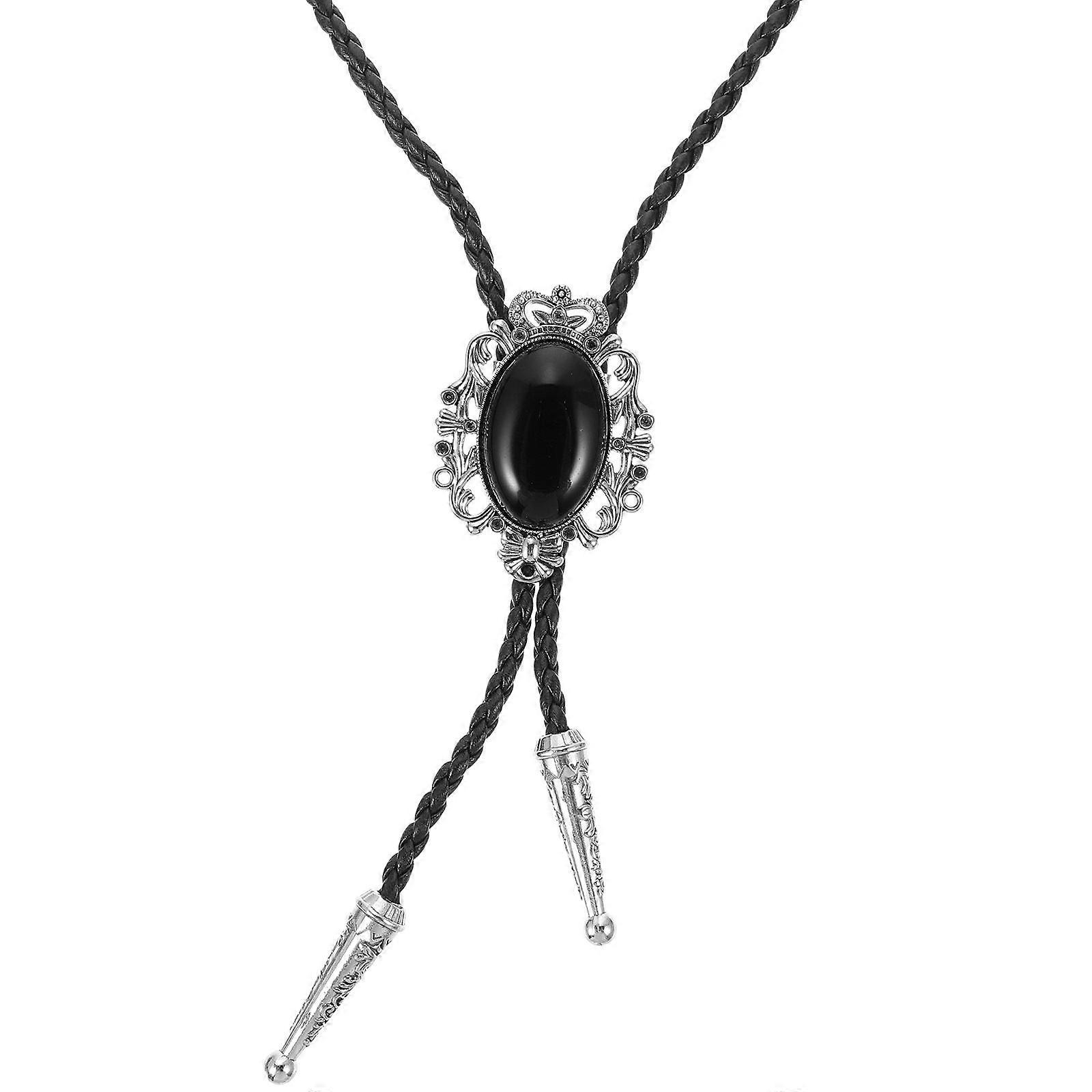 Western Style Bolo Tie Necklace, Durable Metal Tips for Enhanced Drape