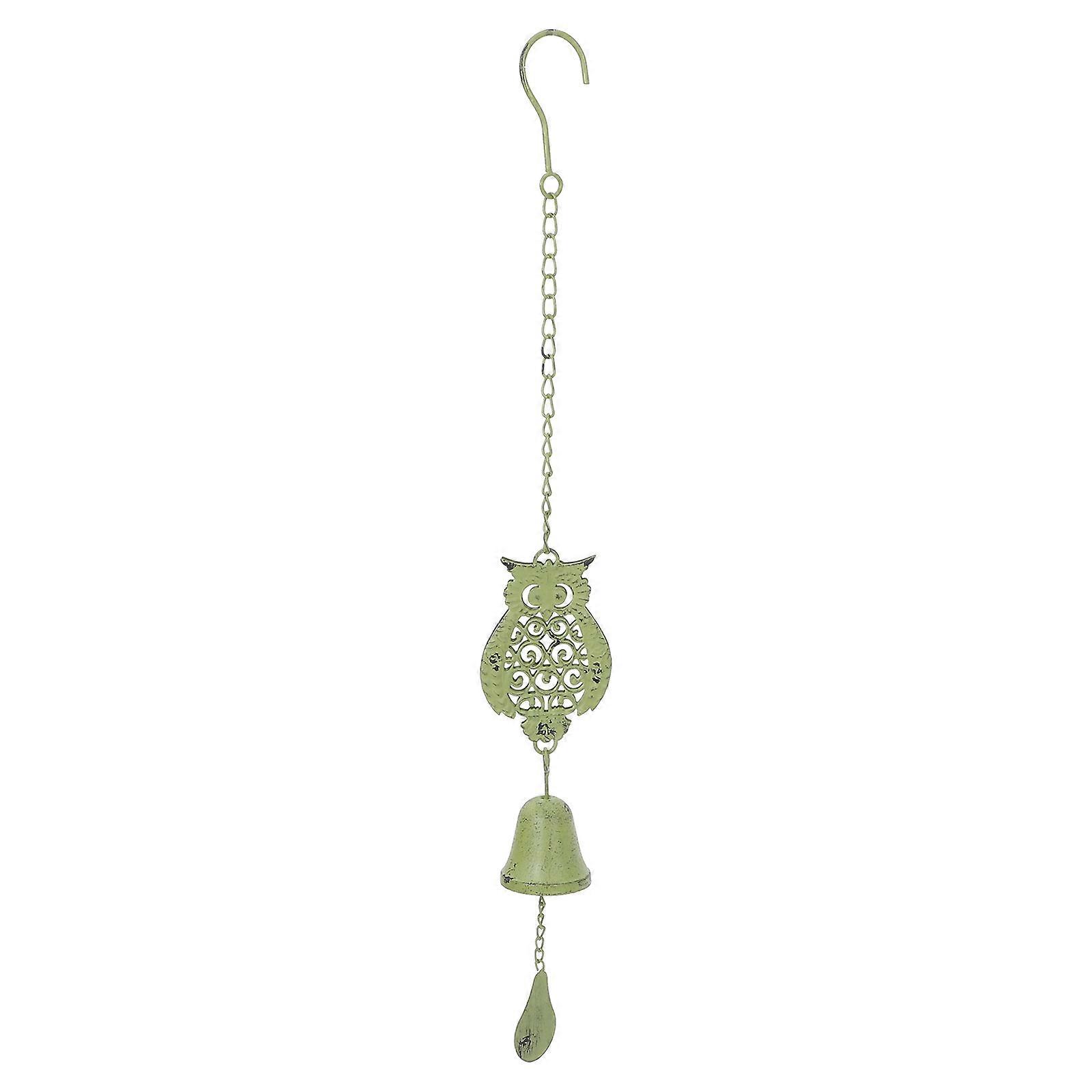 Vintage Owl Wind Chimes Durable Construction Iron Material Hanging Decoration For Patio 1Pack