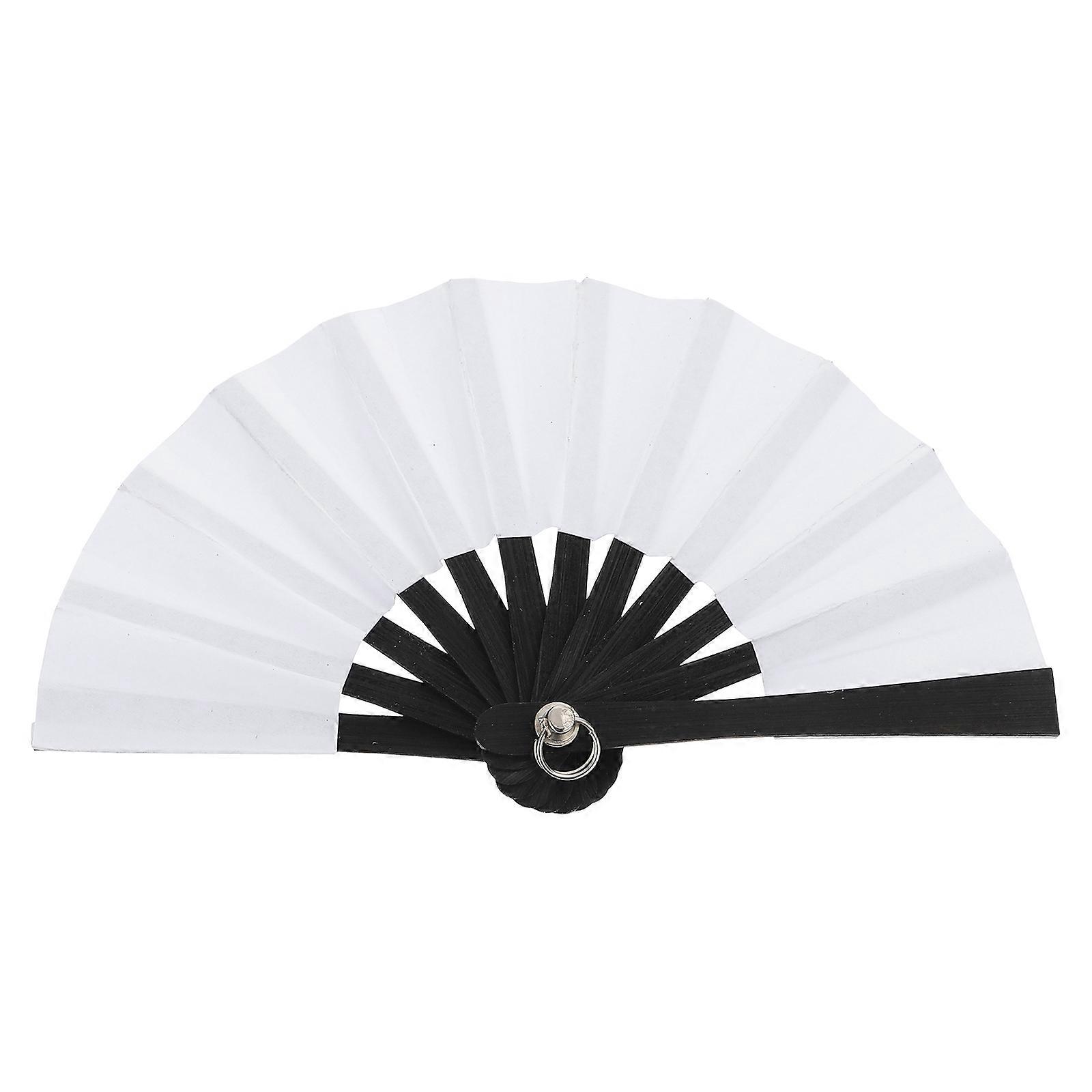 Mini Folding Fan Paper Decoration Photography Prop White 10.00X6.00X1.50CM Doll Accessory 1Set