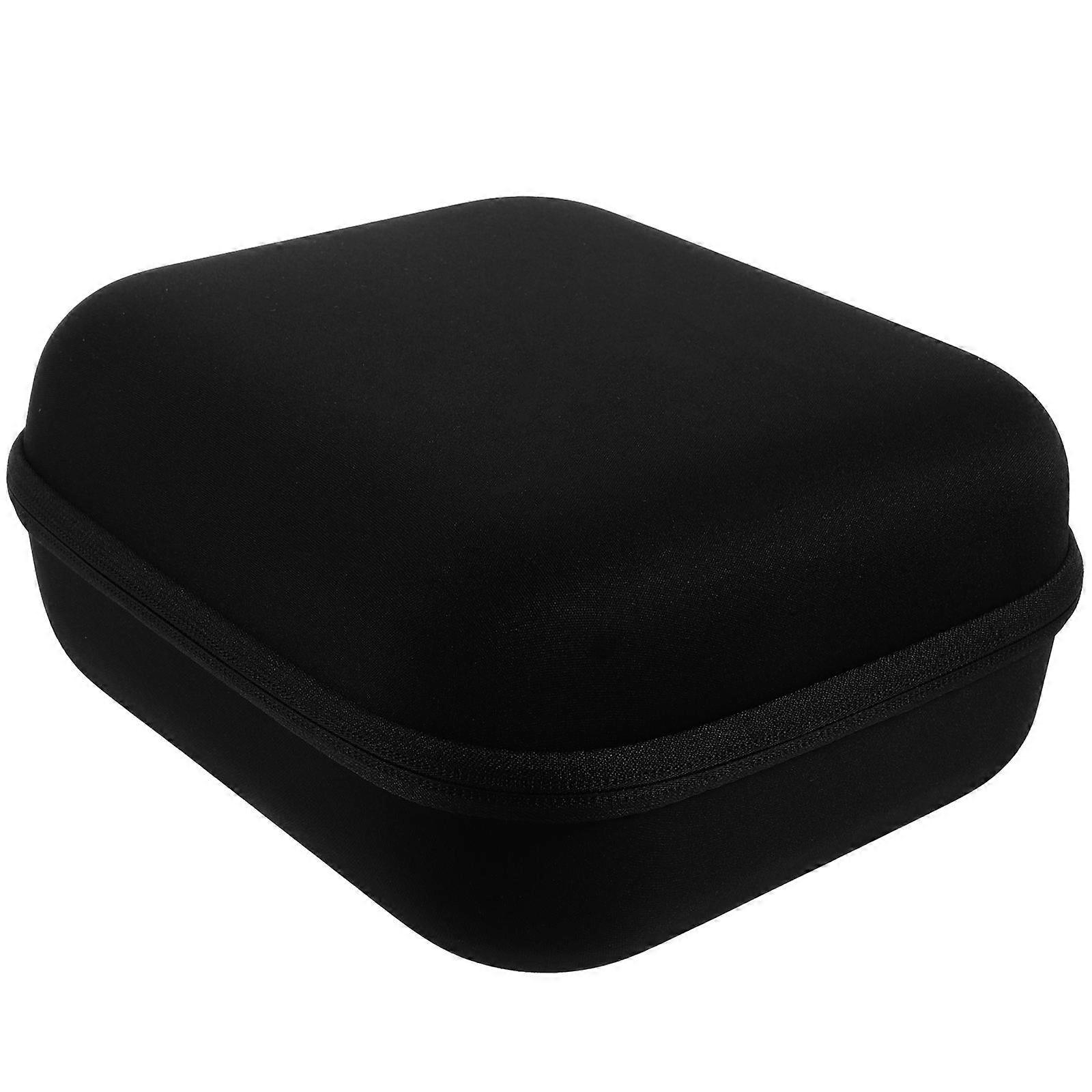 Zipper Headphone Case Rectangular Shape Anti-Fall EVA Material For Outdoor Activities Black 23*20*12 Cm 1Pcs