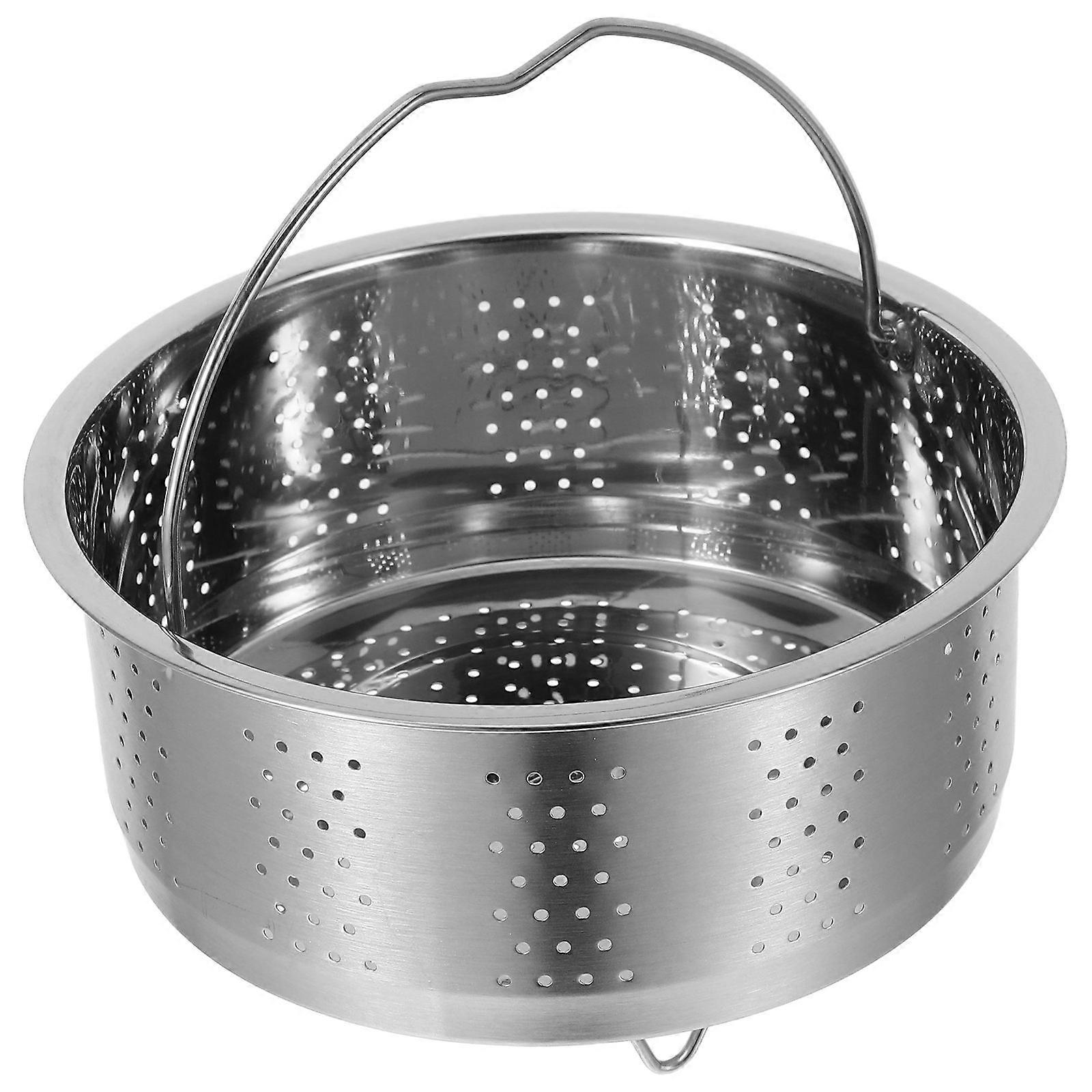 Stainless Steel Steamer Basket with Handle for Rice Cooker – Multi Function Vegetable and Seafood Steaming Rack for Healthy Cooking