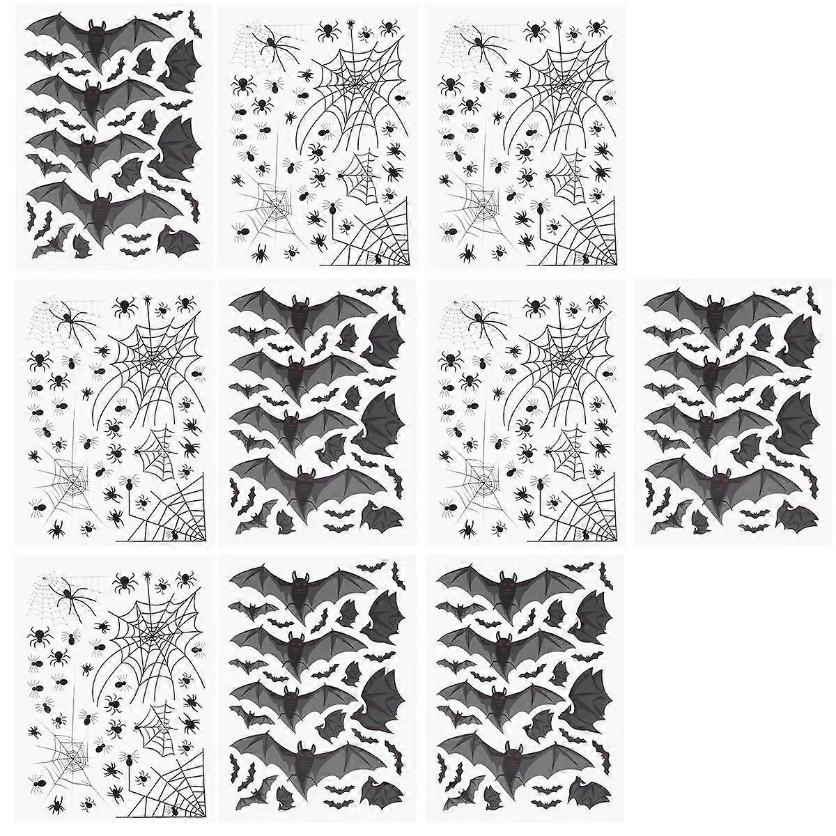 Party Wall Stickers Creepy Haunted House Style PVC Material Shape 10Set For Home Users