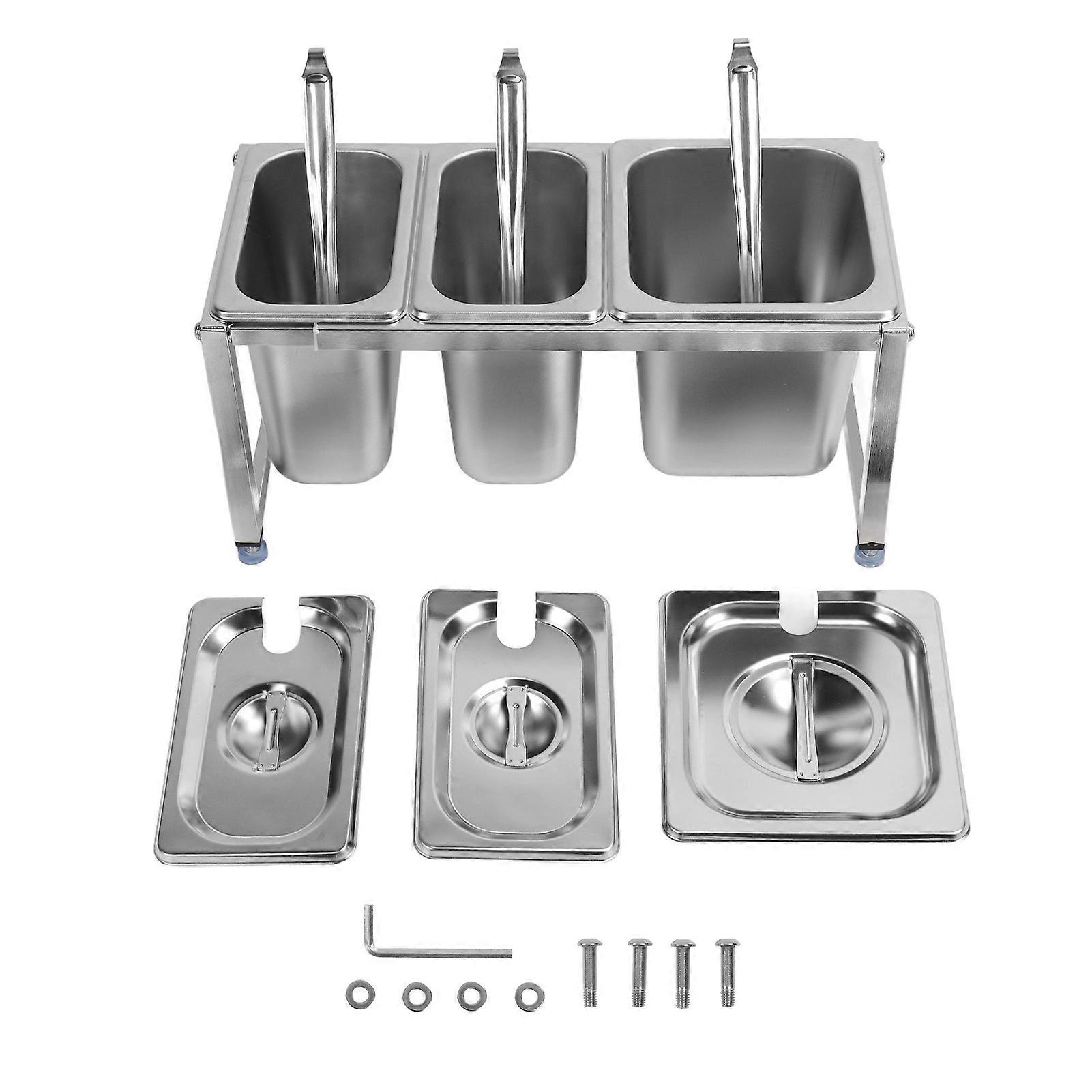 Stainless Steel Telescopic Jam Jar with Stand, Condiment Dispenser, Jam Basin Holder, for Milk Tea Shop, No. 26, 1pc 2.2L, 2pcs 1.6L