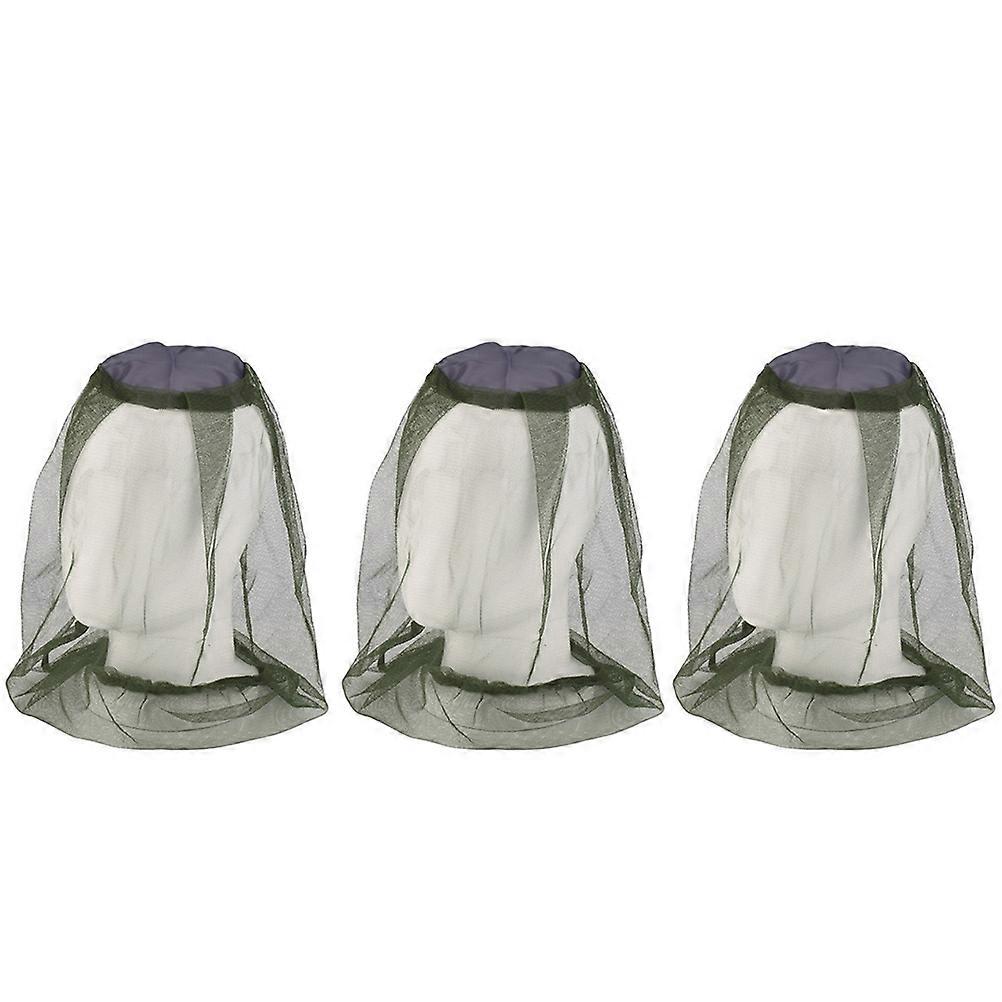Insect Net Hat Outdoor Net Caps Elastic End For Easy Wear Travelers M 3Pcs