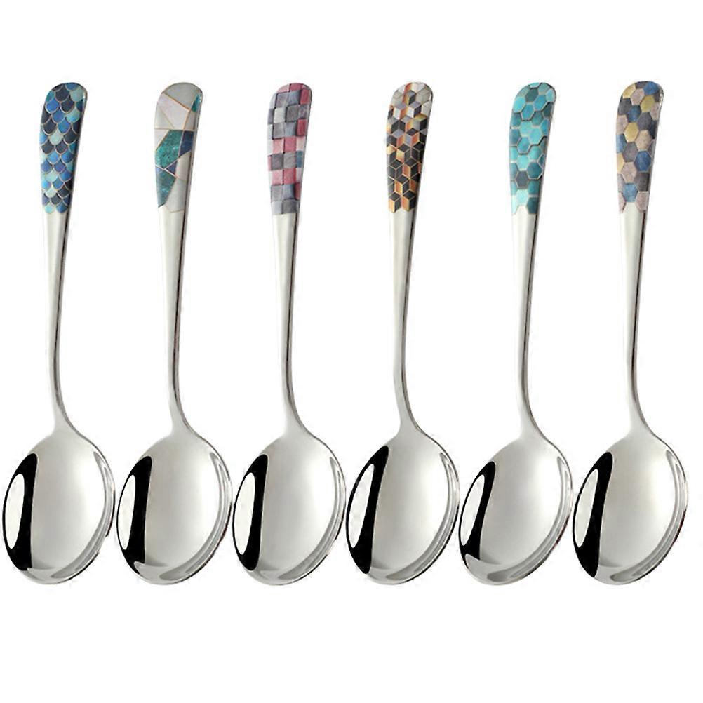 Korean Serving Spoon Stainless Steel Multi-Use Soup Spoon For Home Use Small Size 6Pcs