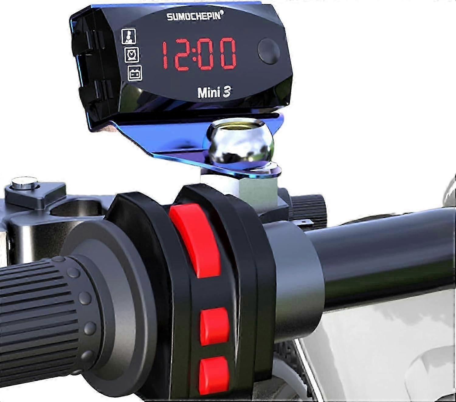 Universal Motorcycle Speedometer - Digital Clock Voltmeter Thermometer