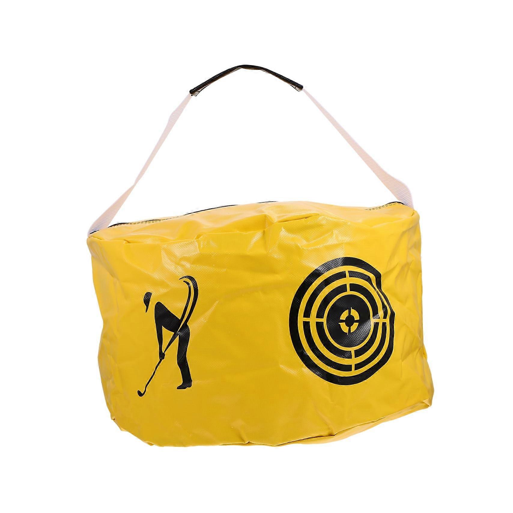 Golf Swing Training Bag, PVC Practice Swing Trainer, Hit Strike Bag, Improves Swing Consistency, Yellow